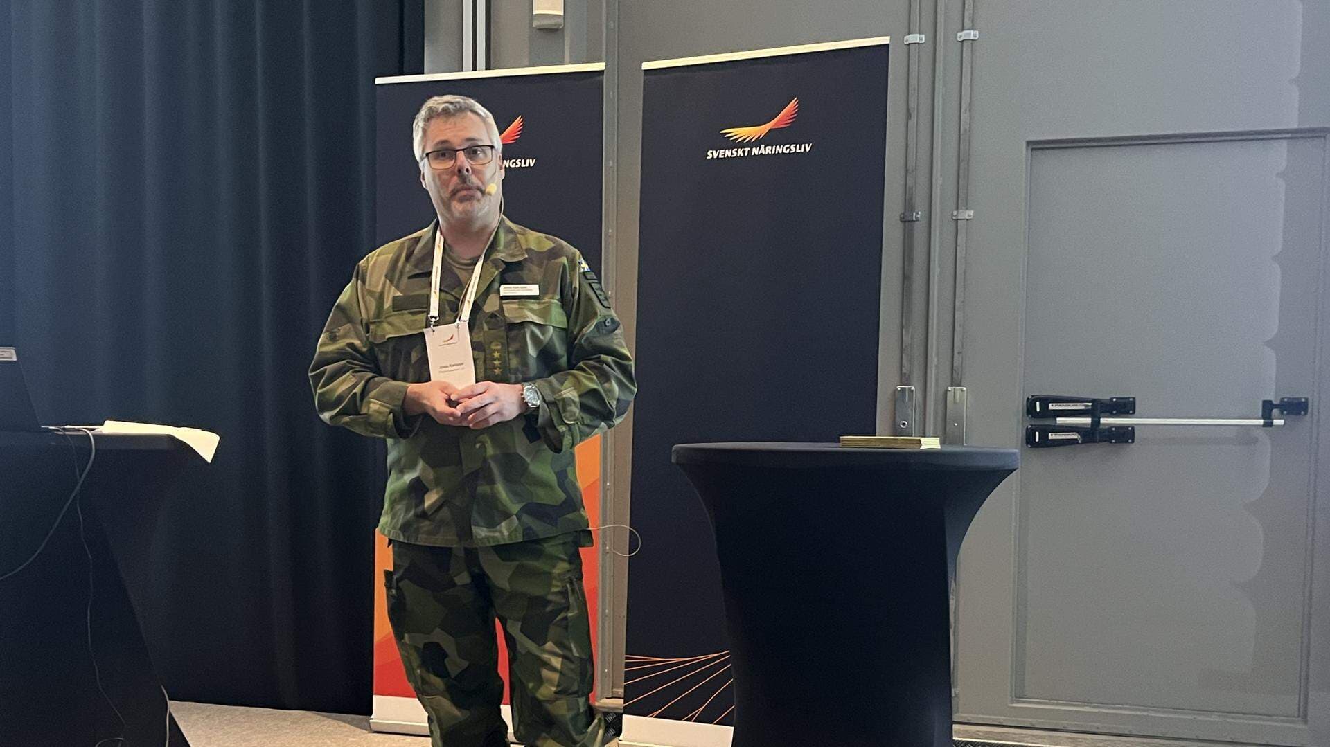 Jonas Karlsson, överste och regementschef för Västernorrlands regemente I 21 talade under rubriken den Norra Militärregionen - ansvar och samarbeten.