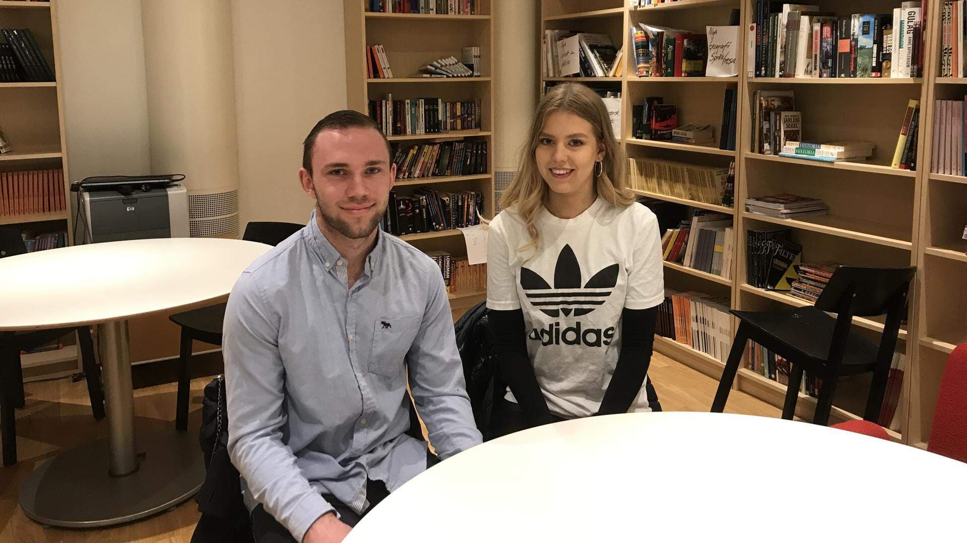 Hugo Wiborg och Alicia Ingesson, elever på Hagströmska i Falun