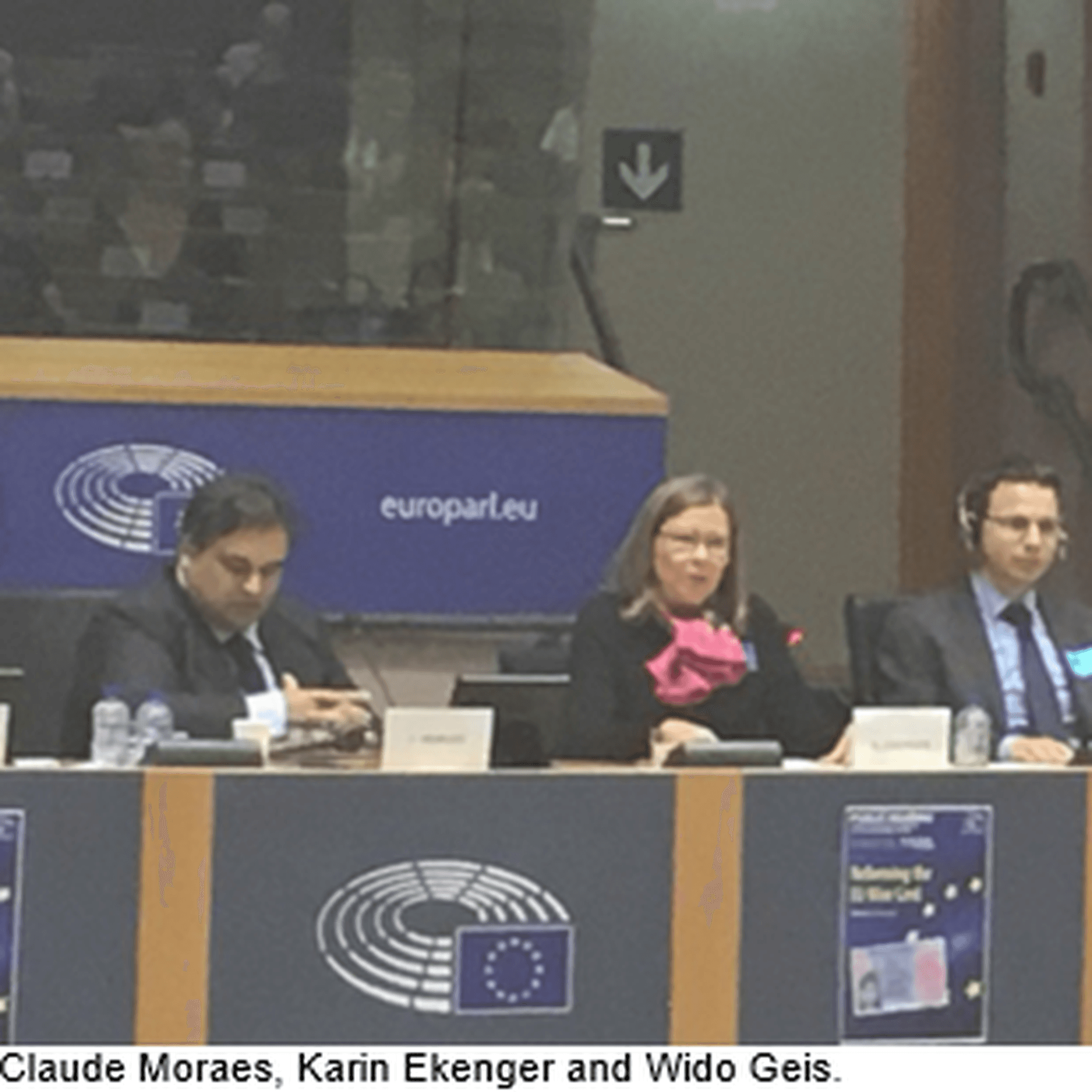 Claude Moraes, Karin Ekenger and Wido Geis