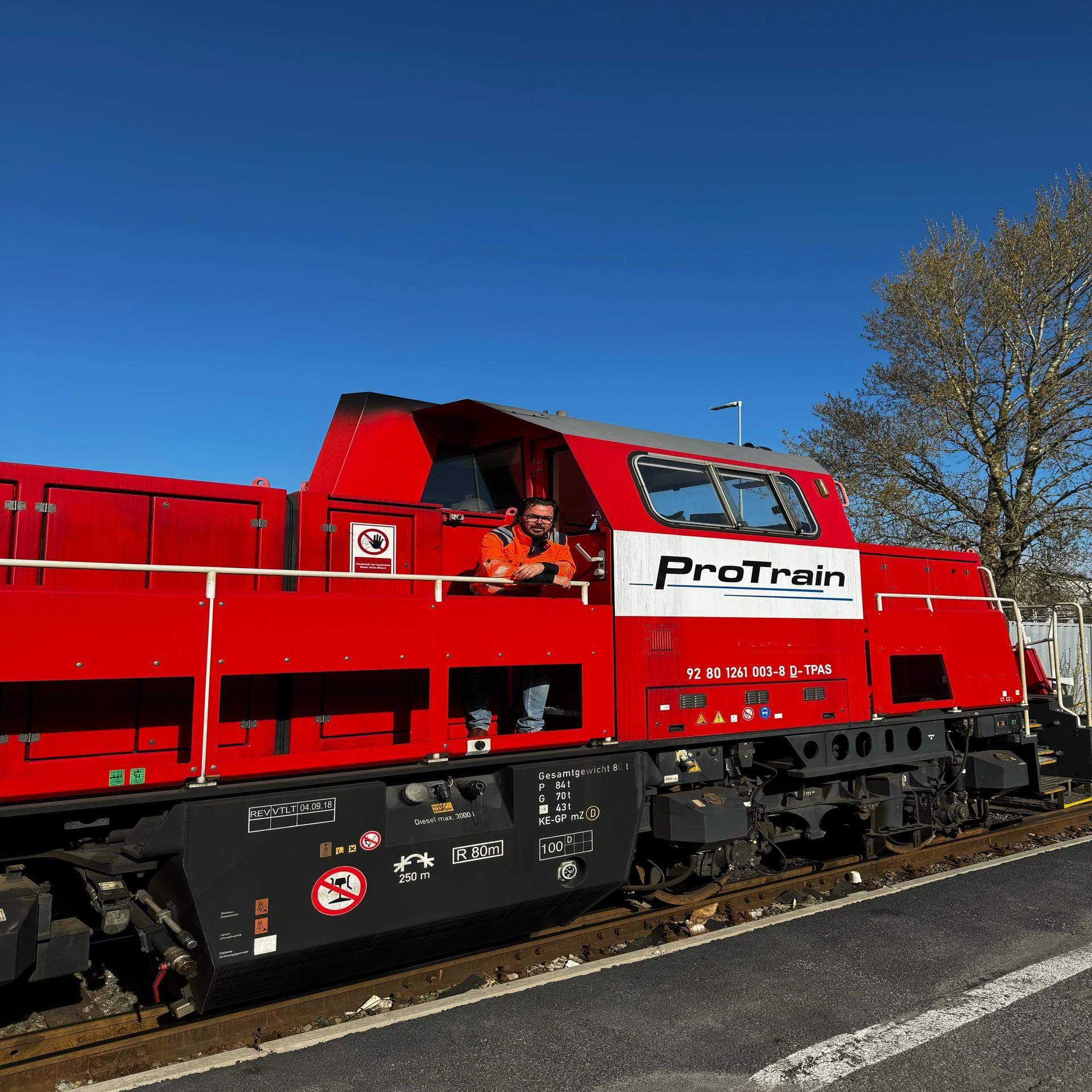 KJ Börjeson i ett lok