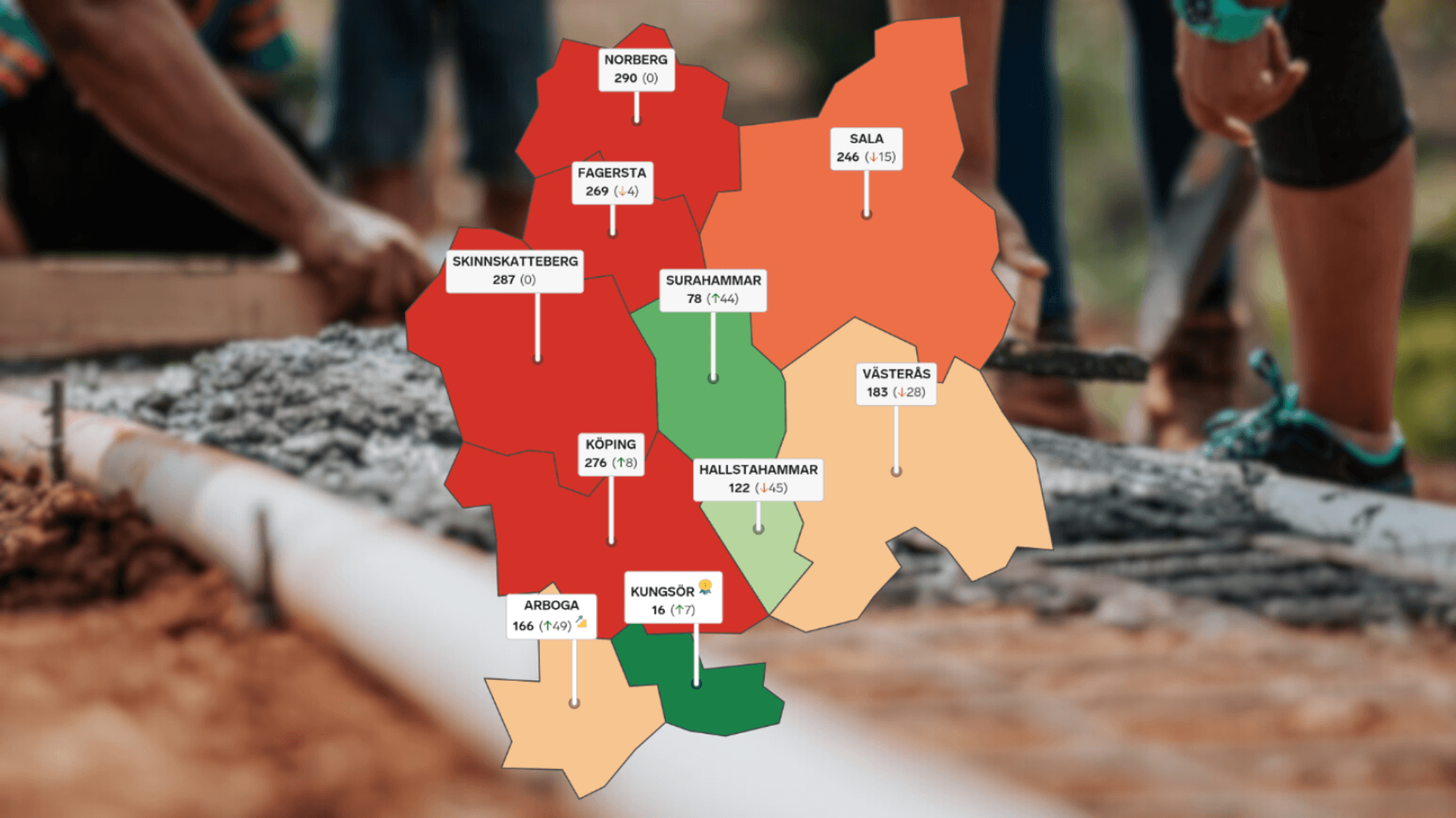 Ranking av det lokala företagsklimatet 2024 i Västmanland