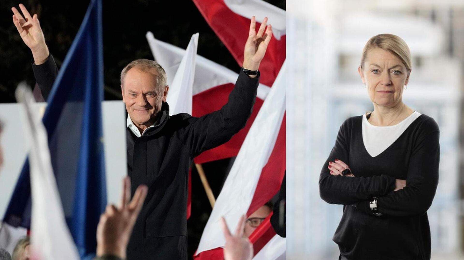 Polens nya president Donald Tusk samt experten Charlotte Andersdotter.