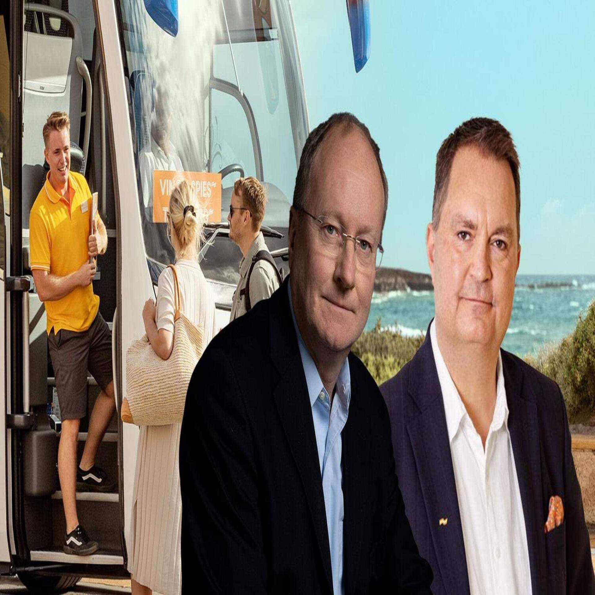 Didrik von Seth, generalsekreterare i Svenska Resebranschföreningen, och Claes Pellvik, kommunikationschef på Ving,