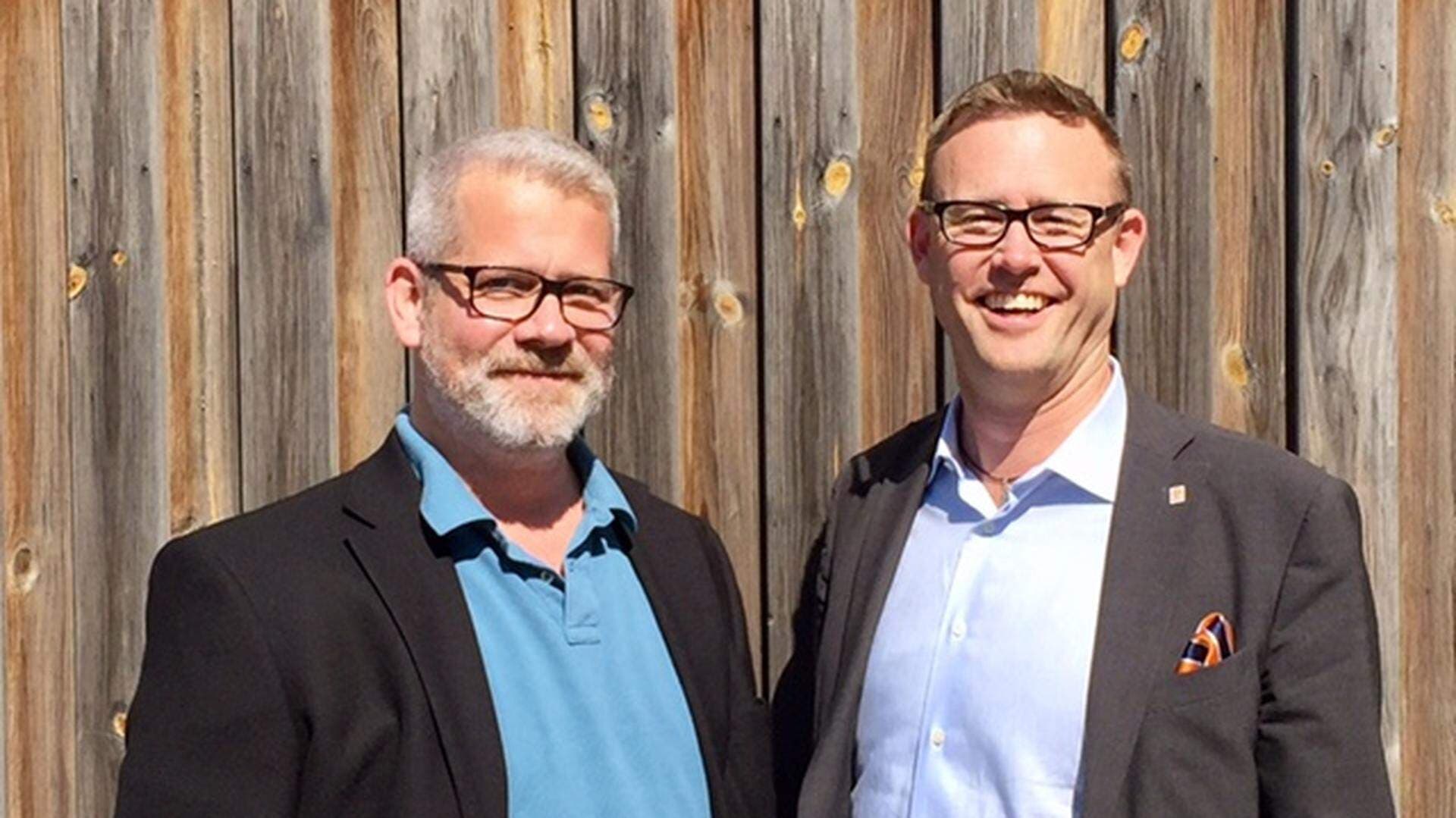 Jonas Ek, projektledrae och Sebastian Nordgren, inköpschef på Nacka kommun.