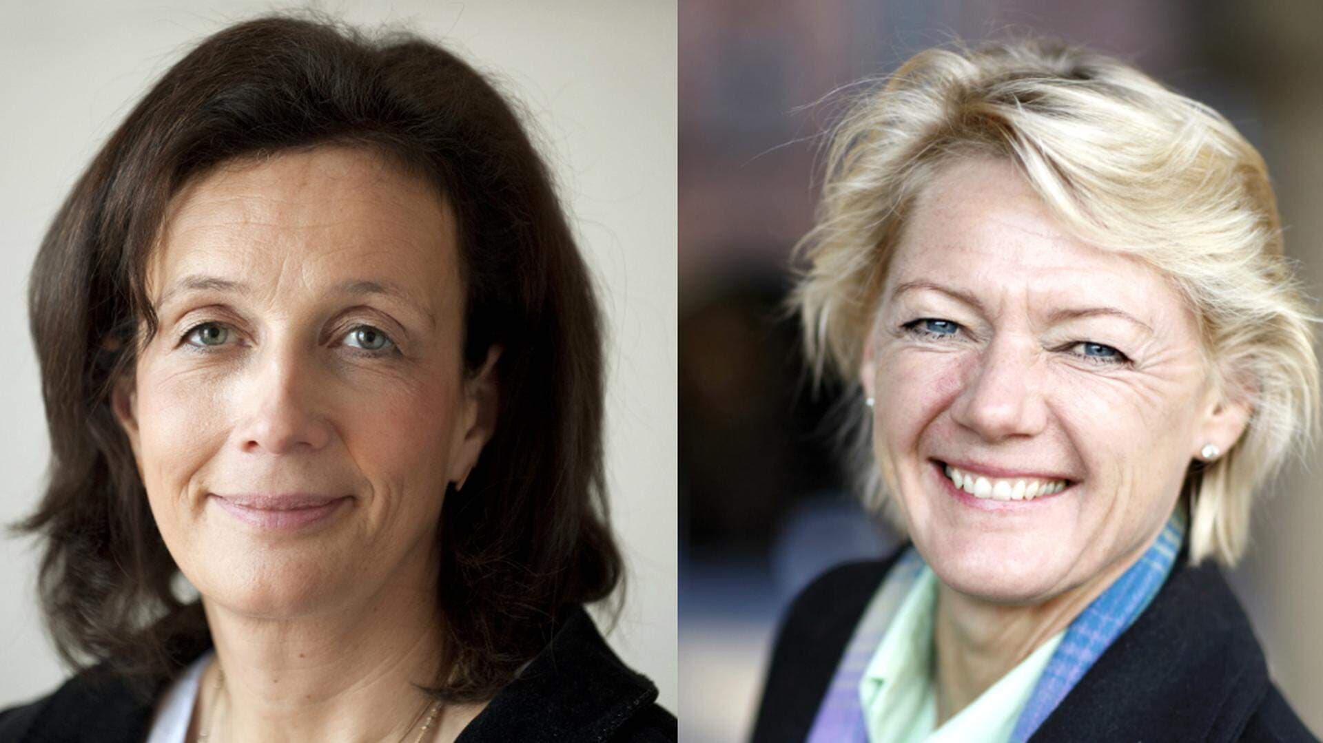 Till vänster; Maria Stockhaus, moderat riksdagsledamot. Till Höger; Ulla Hamilton, vd Friskolornas Riksförbund.