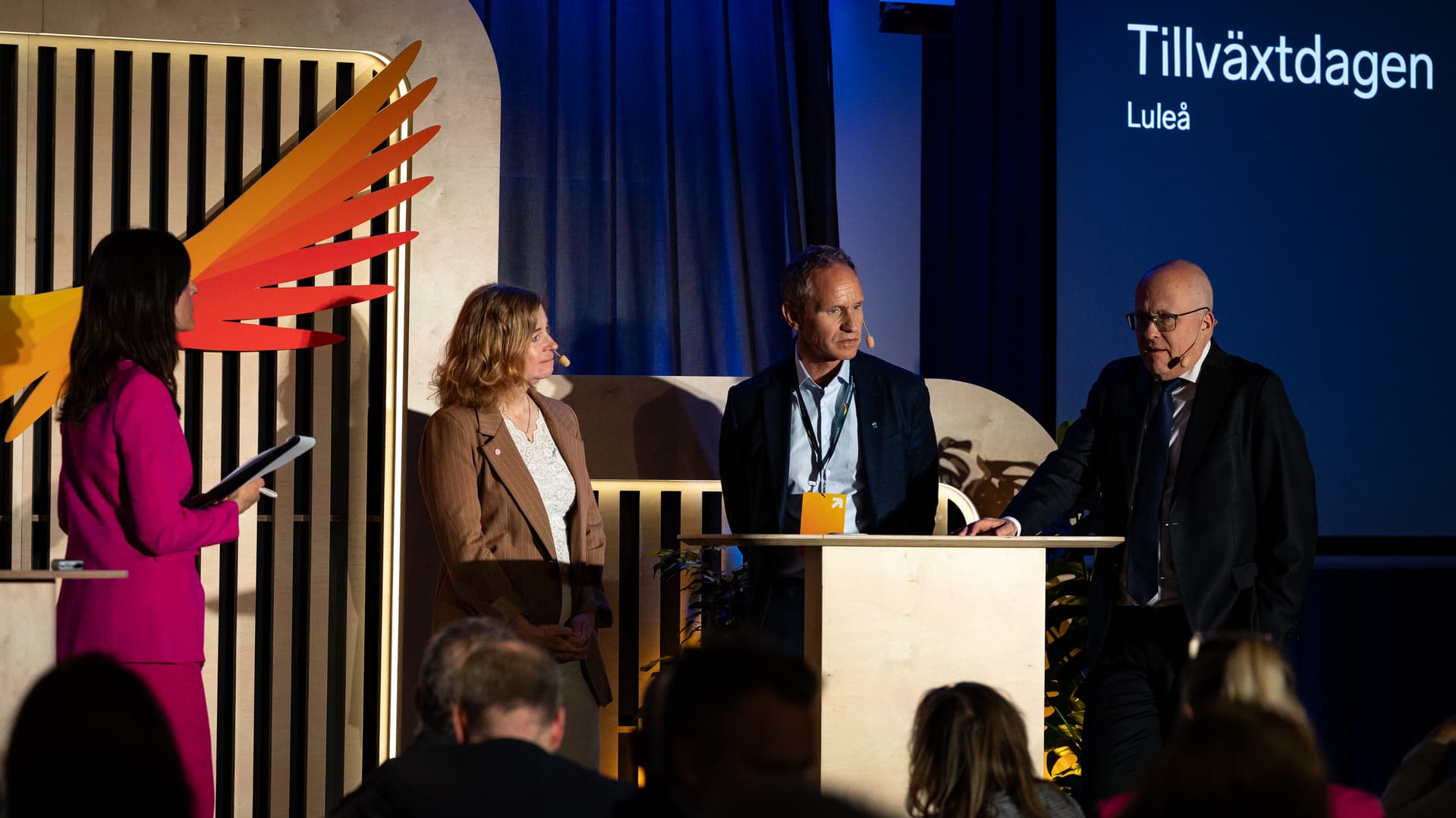 Johan Menckel, vd LKAB, Mikael Staffas, vd Boliden och Karin Bodin, vd Polarbröd.