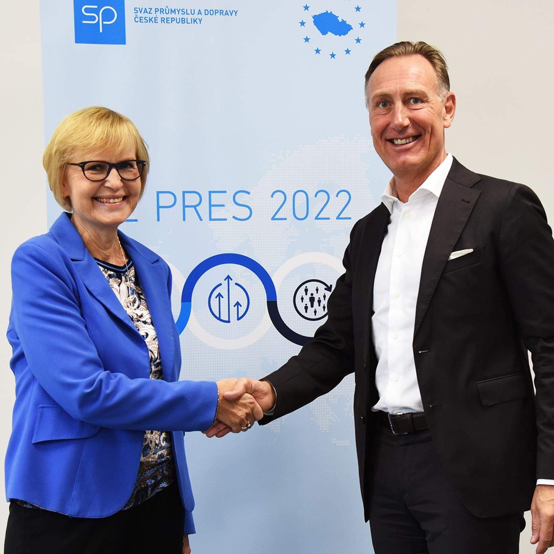 Dagmar Kuchtová, Director General på SPCR (Confederation of Industry of the Czech Republic) and Jan-Olof Jacke, vd Svenskt Näringsliv.