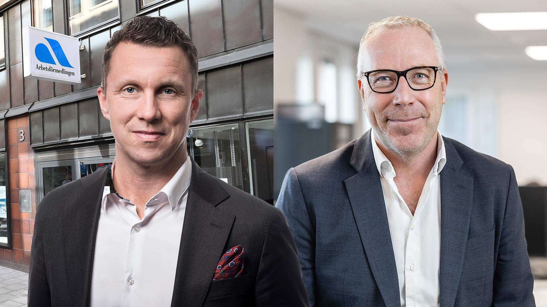 Patrik Karlsson, arbetsmarknadsexpert på Svenskt Näringsliv, Petter Lundgren, vd på rekrytering- och bemanningsföretaget Clockwork.