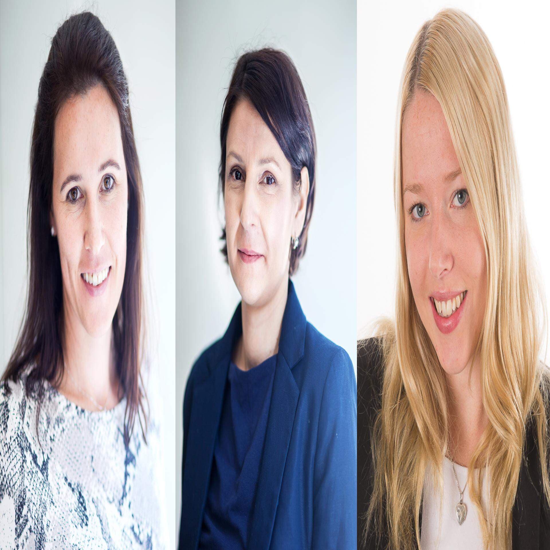 Elisabeth Roll, HR-specialist tillsammans med två praktikanter