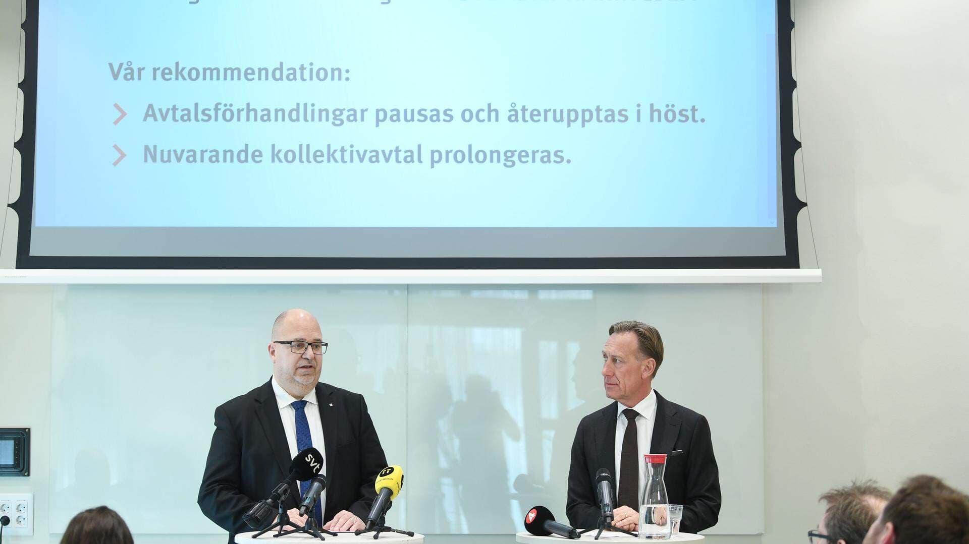 LO:s ordförande Karl-Petter Thorwaldsson och Svenskt Näringlivs vd Jan-Olof Jacke.