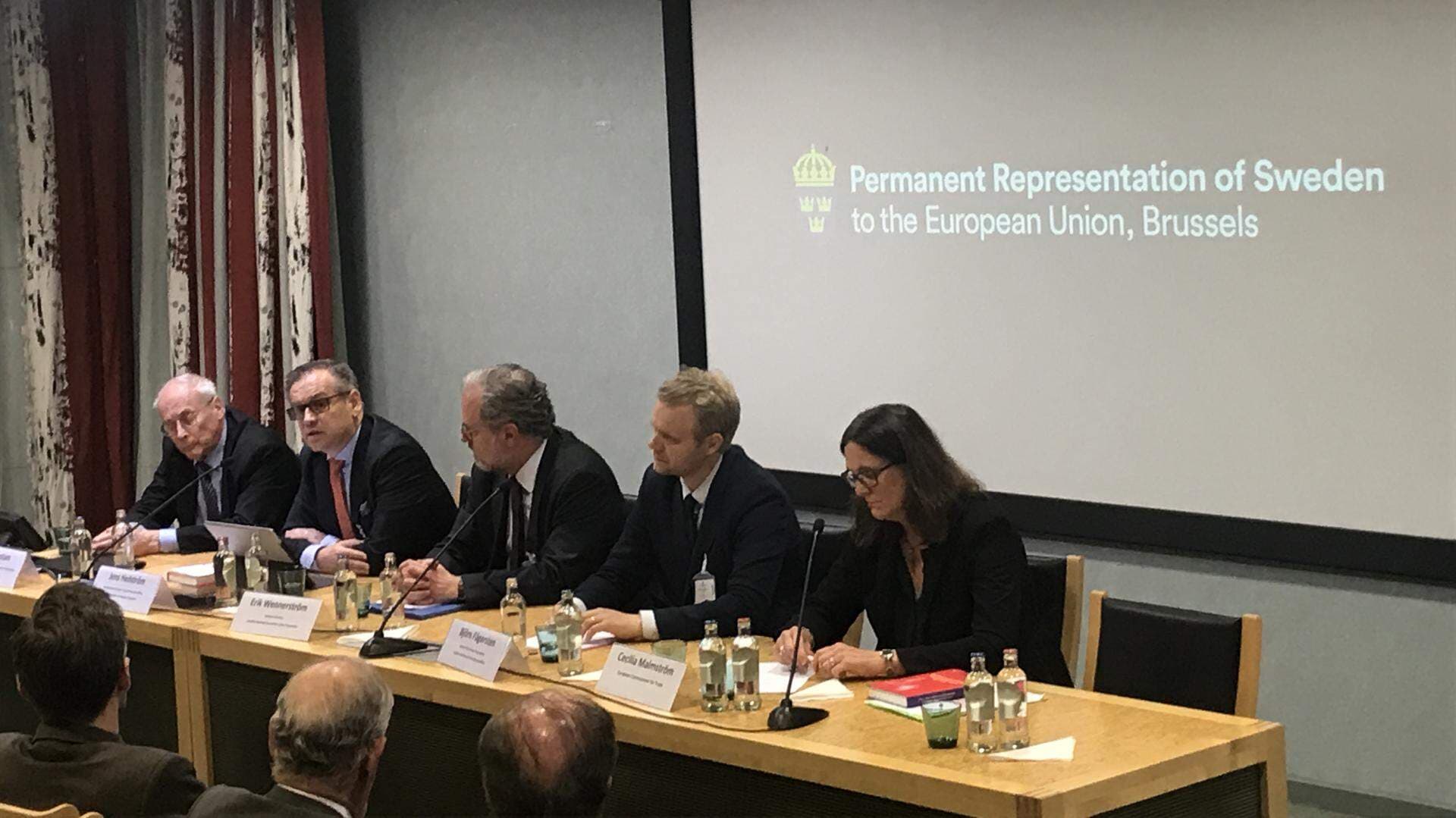 Claes Alvestam, Jens Hedström, Erik Wennerström, Björn Fägersten och Cecilia Malmström