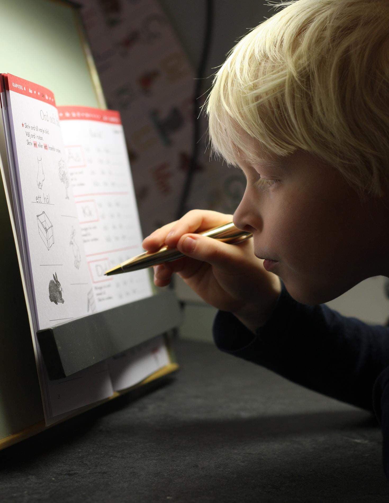Albus Andersson, elev på Nova Montessoriskolan i Kungsbacka.