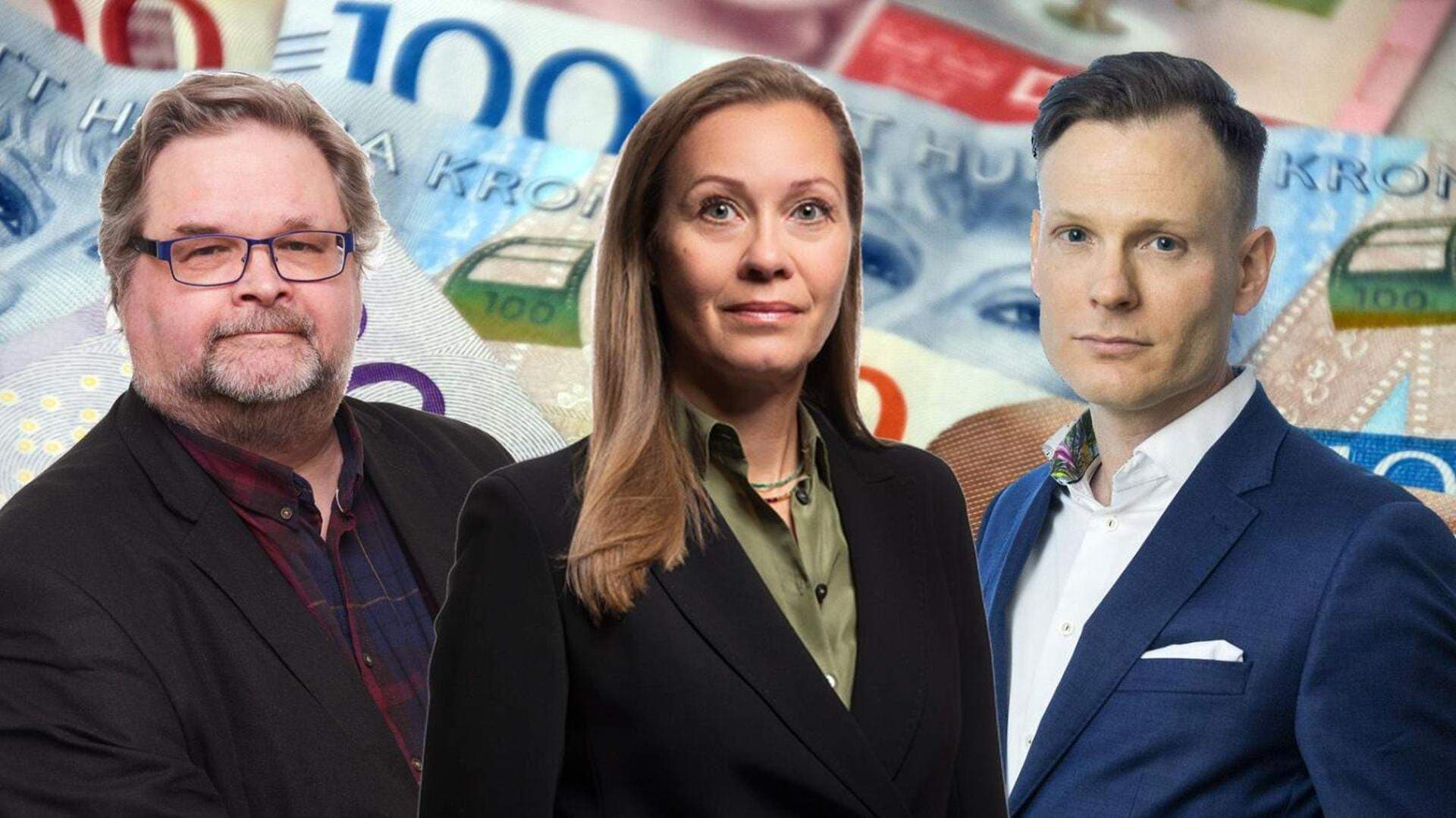 Kjell Rautio, LO, Catharina Bäck, Svenskt Näringsliv, och Torbjörn Granevärn, Visita.