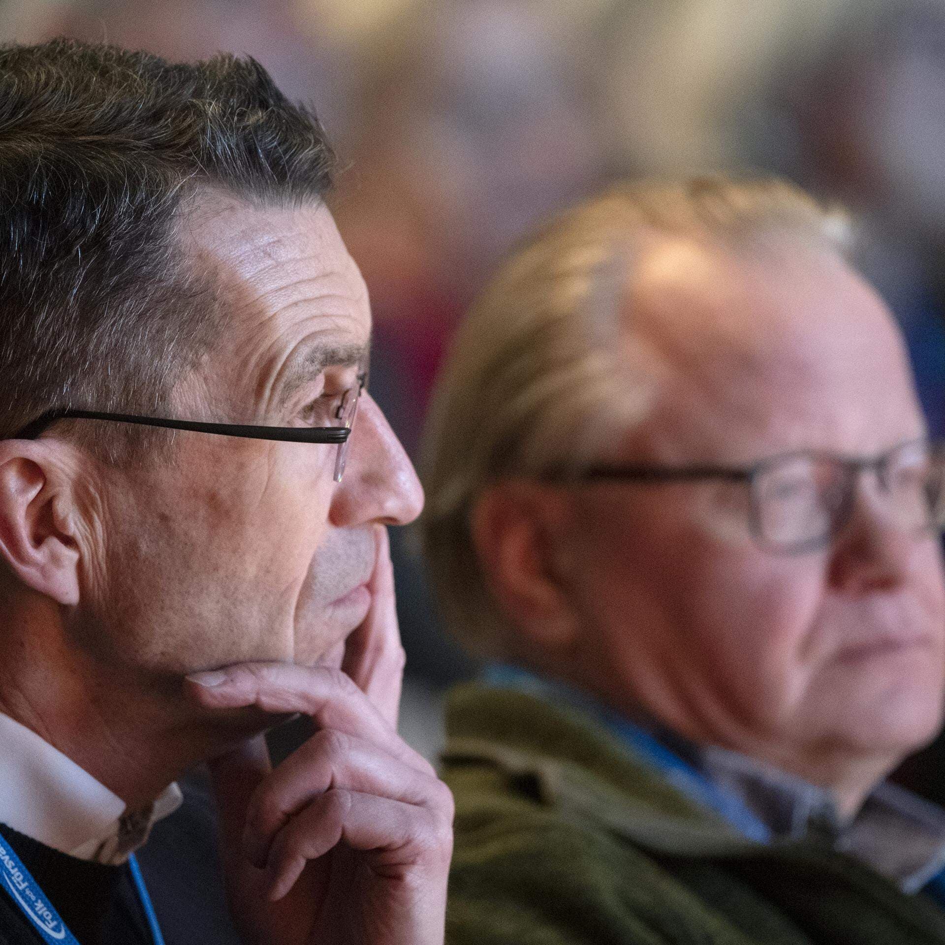 Överbefälhavare Micael Bydén och försvarsminister Peter Hultqvist (S) på Folk och Försvars rikskonferens på Högfjällshotellet i Sälen.