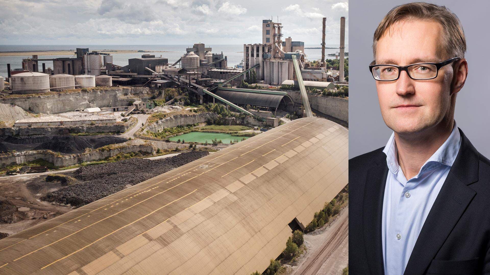 Bild över Cementas fabrik i Slite