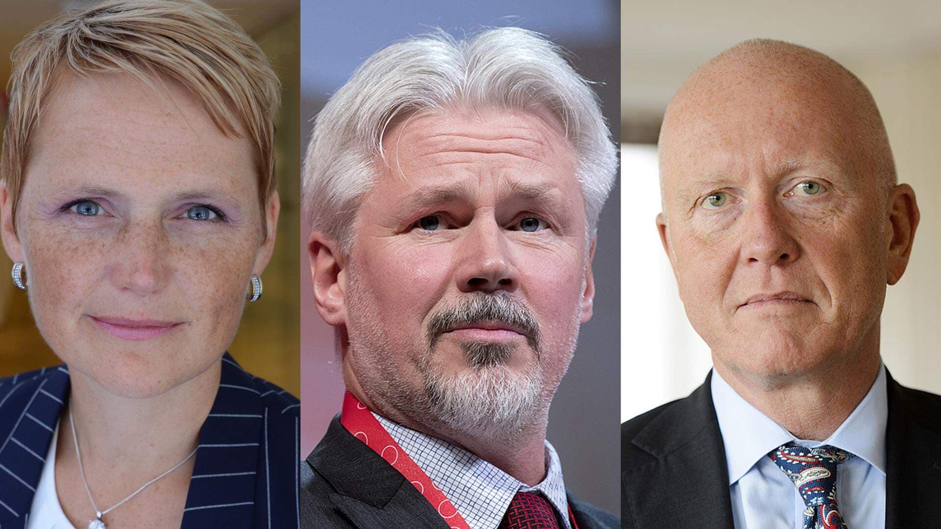 Anna-Karin Hatt, vd Almega, Torbjörn Johansson, avtalssekreterare på LO och Svenskt Näringslivs vice vd Peter Jeppsson.