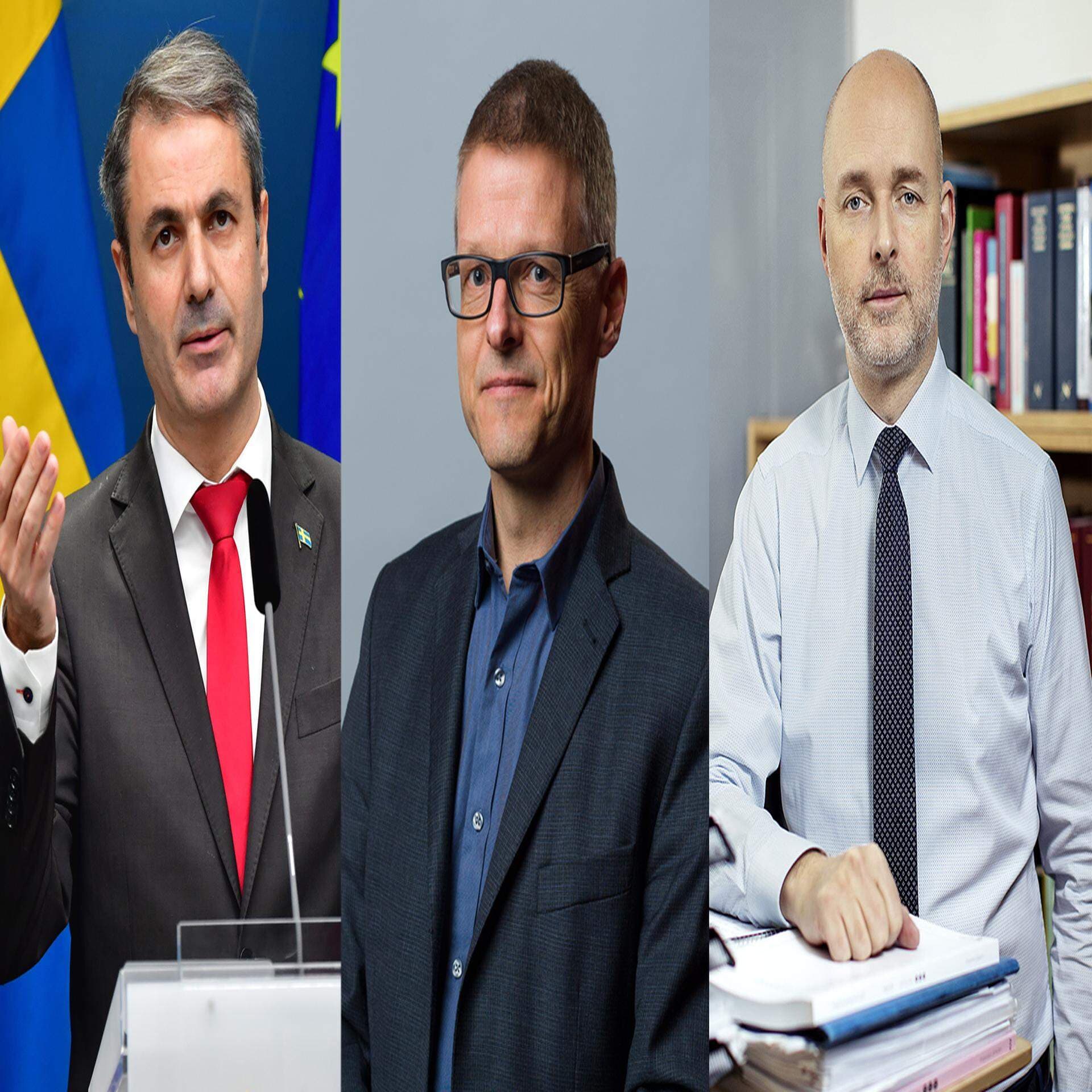 Näringsminister Ibrahim Baylan (S), Christer Östlund, Svenskt Näringsliv, och Andrea Femrell, NNR.