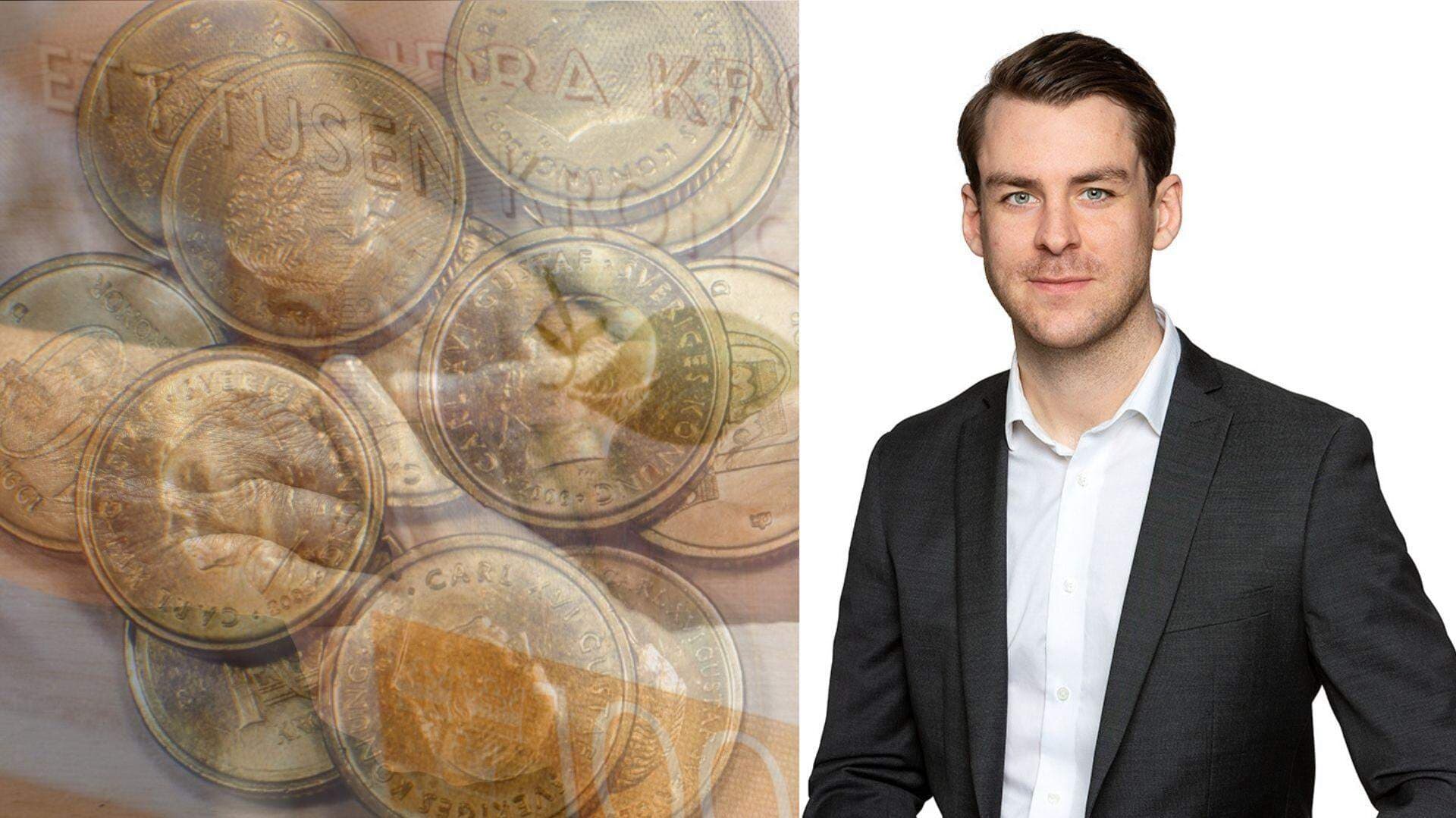 collage Anton Bichler och pengar
