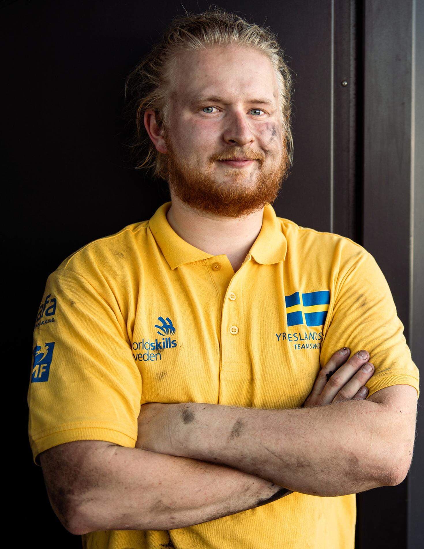 Emil Didriksson från Linköping, tävlende i kategorin lastbilsteknik vid yrkes-EM 2023