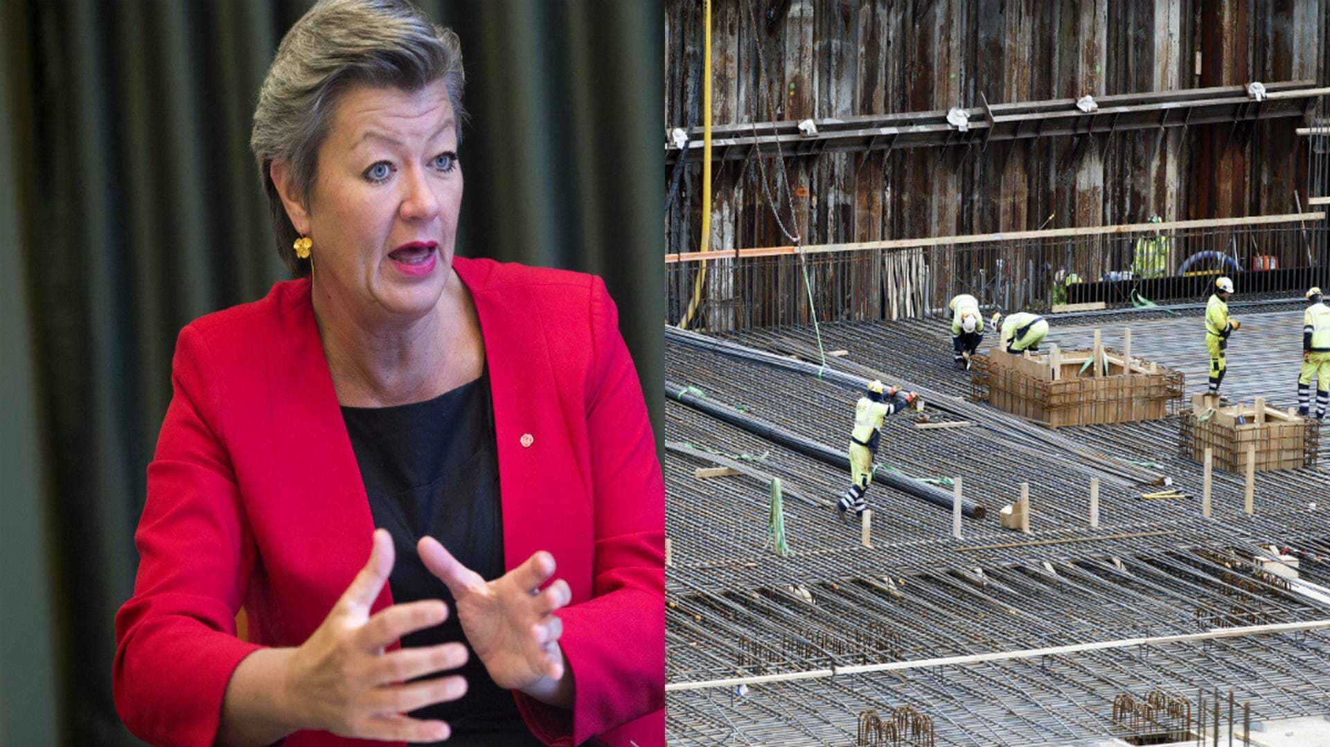 Arbetsmarknadsminister Ylva Johansson (S) lägger på tisdagen fram regeringens lagförslag om ett utökat entreprenadsansvar inom byggindustrin.