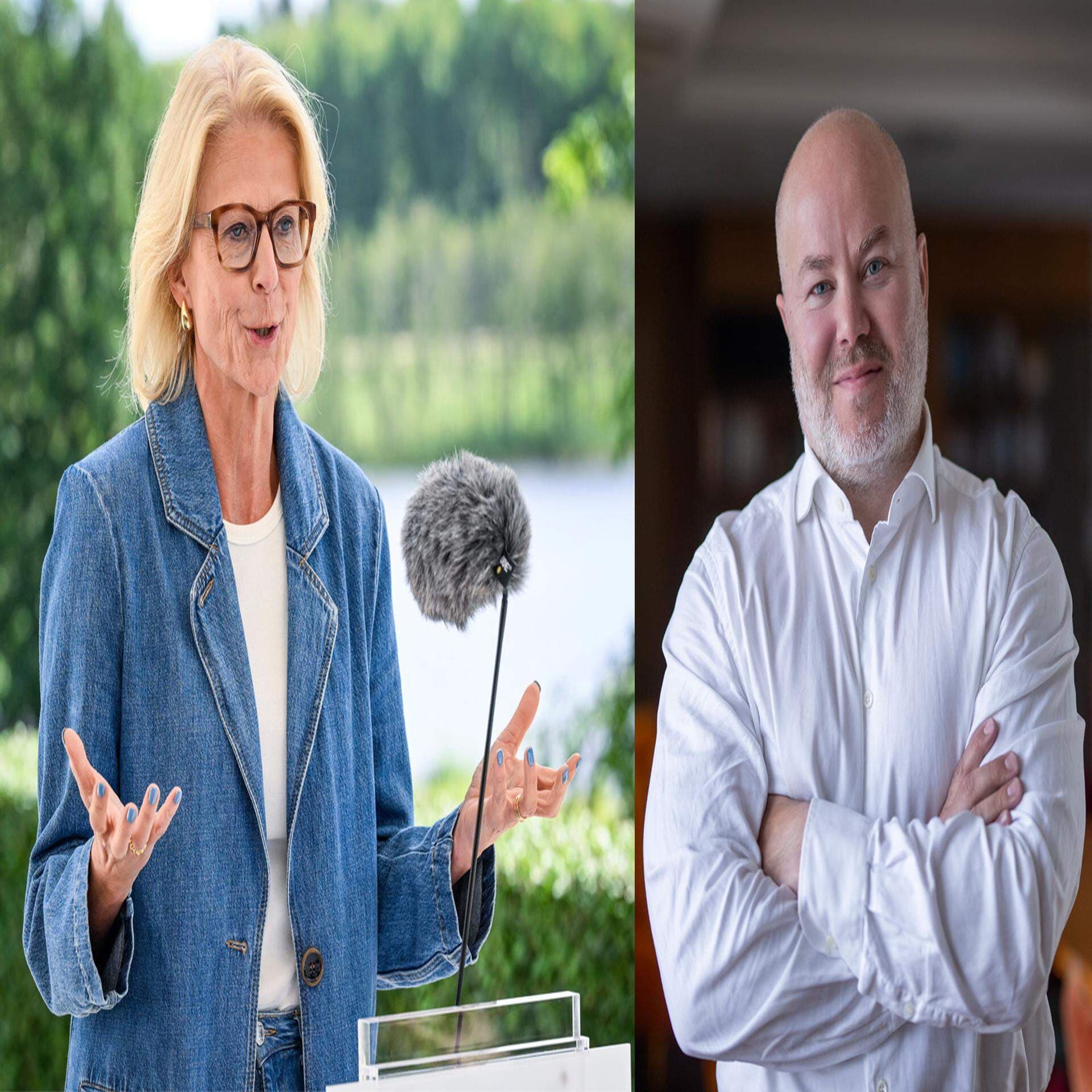 Finansminister Elisabeth Svantesson (M) och Sven Olov Daunfeldt, chefsekonom.