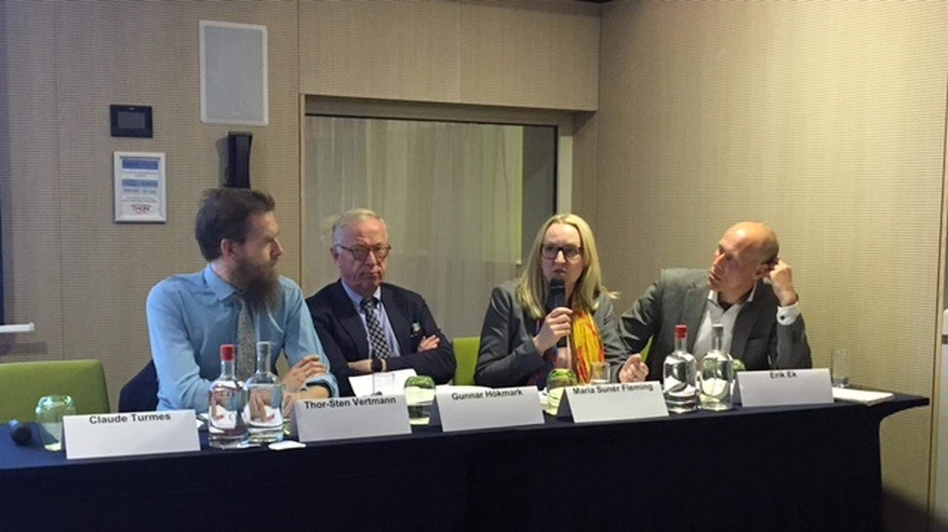 Bland talarna fanns europaparlamentarikerna Claude Turmes och Gunnar Hökmark, Thor-Sten Vertman från Estlands permanenta representation, Maria Sunér Fleming från Svenskt Näringsliv och Erik Ek från Svenska Kraftnät.