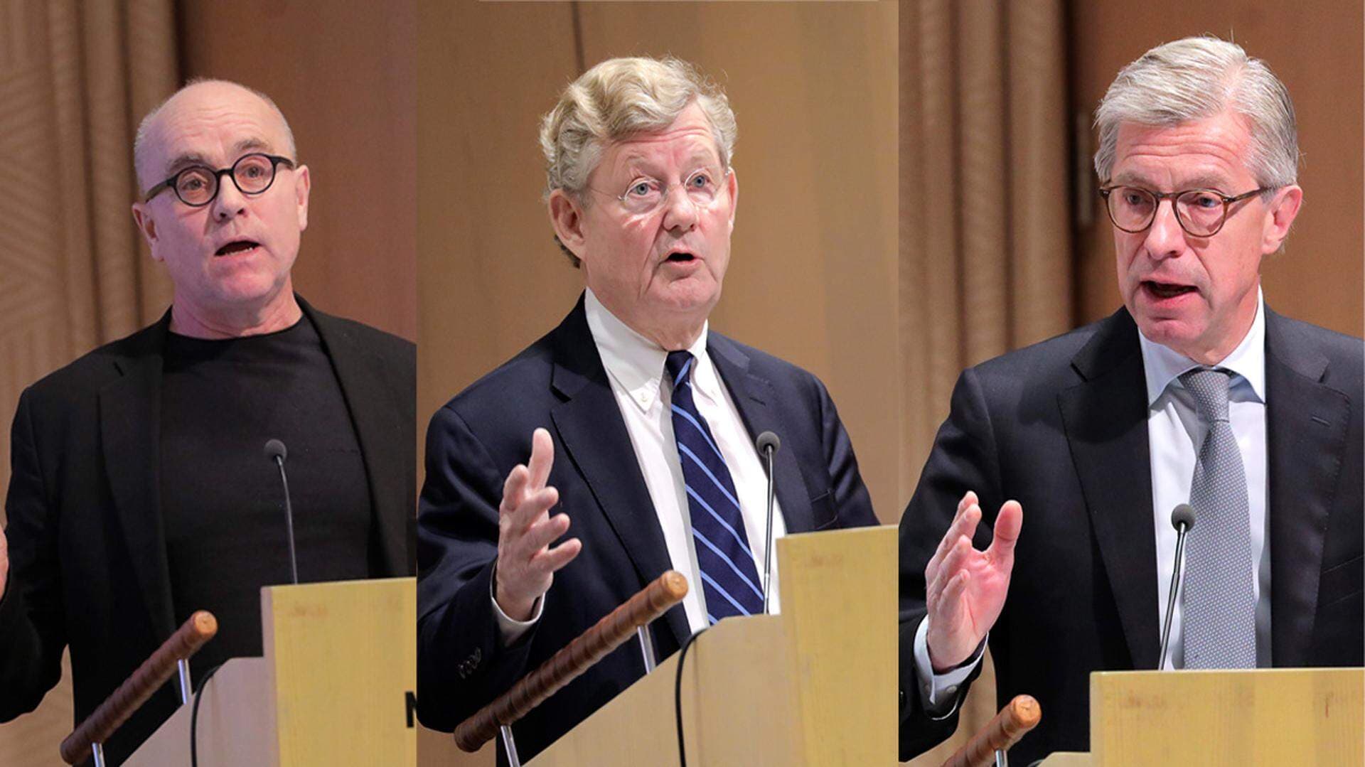 John Hassler, professor I nationalekonomi på Stockholms universitet, Jacob Wallenberg, vd för Investor och Hans Stråberg, ordförande för Atlas Copco och SKF