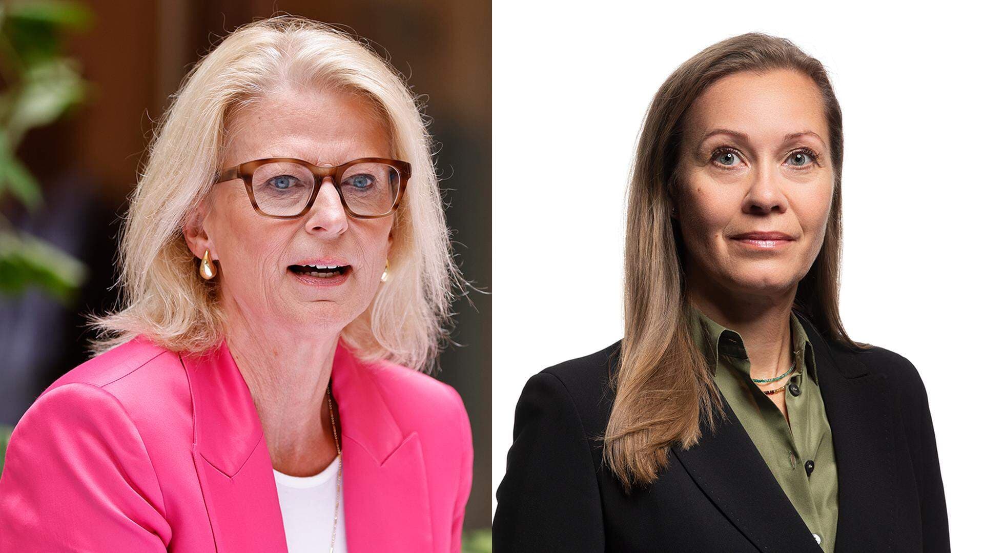 Finansminister Elisabeth Svantesson och socialförsäkringsexperten Catharina Bäck.