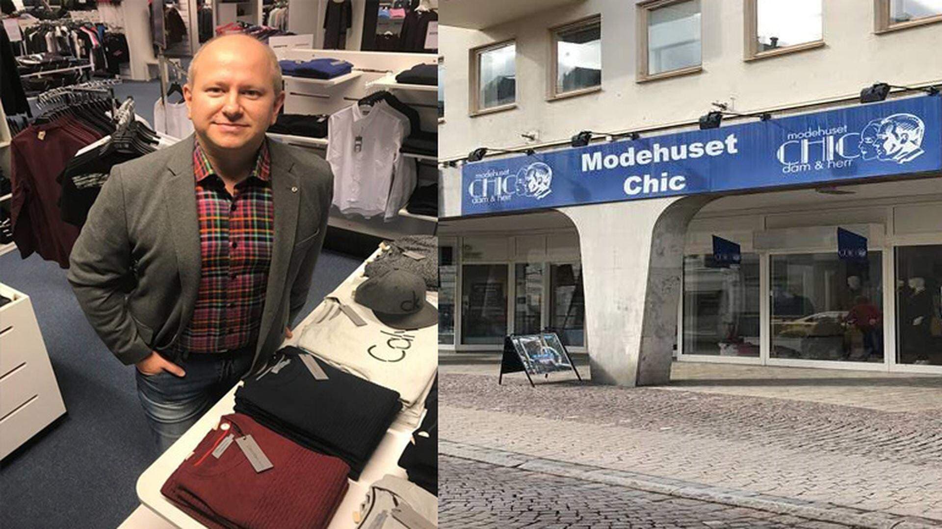 Leif-Erik Johansson, vd på Modehuset Chic i Oskarshamn.