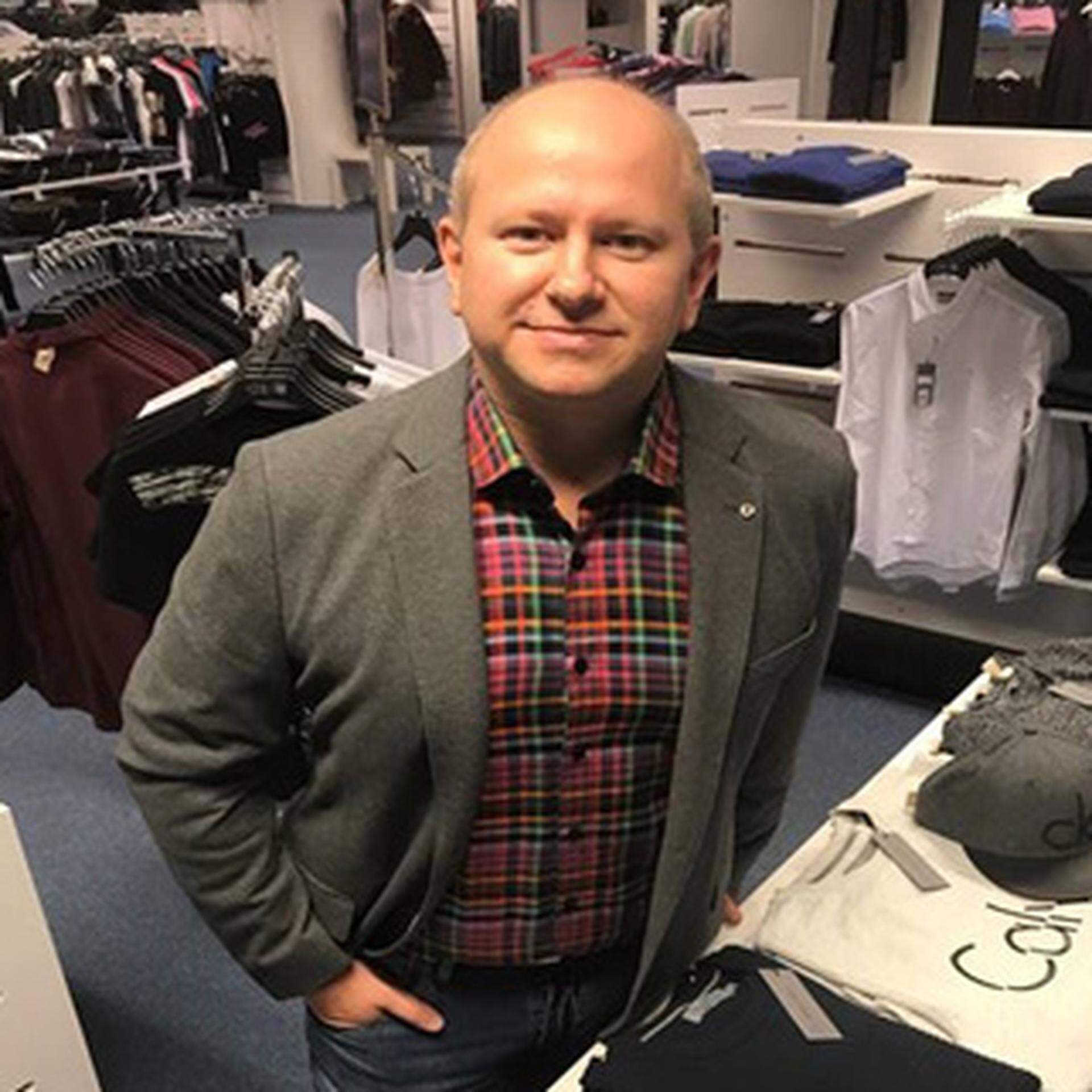 Leif-Erik Johansson, vd på Modehuset Chic i Oskarshamn.