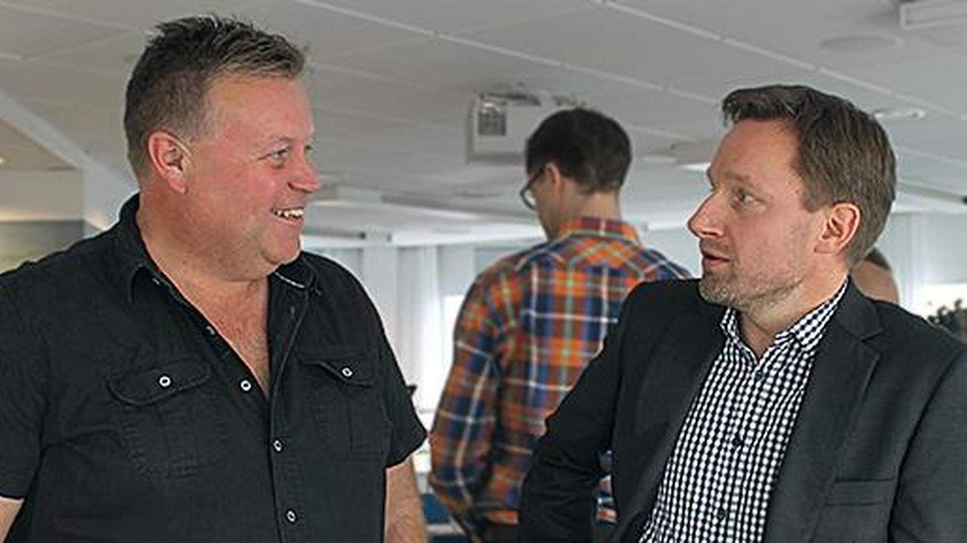 Sven Gudmundsson och Teddy Eriksson diskuterar lönebildningens utmaningar.