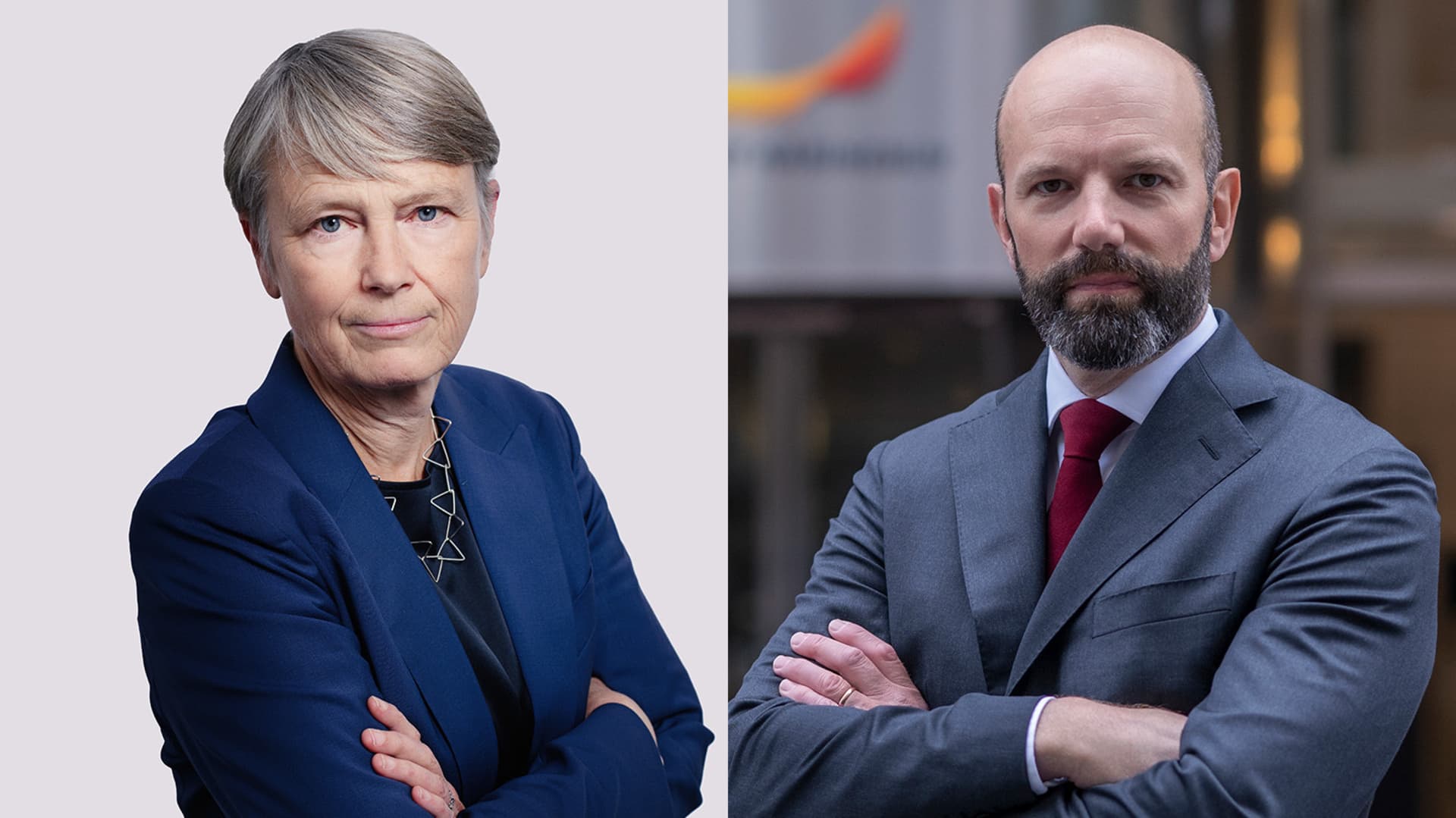 Medlingsinstitutets generaldirektör Irene Wennemo och Svenskt Näringslivs vice vd Mattias Dahl