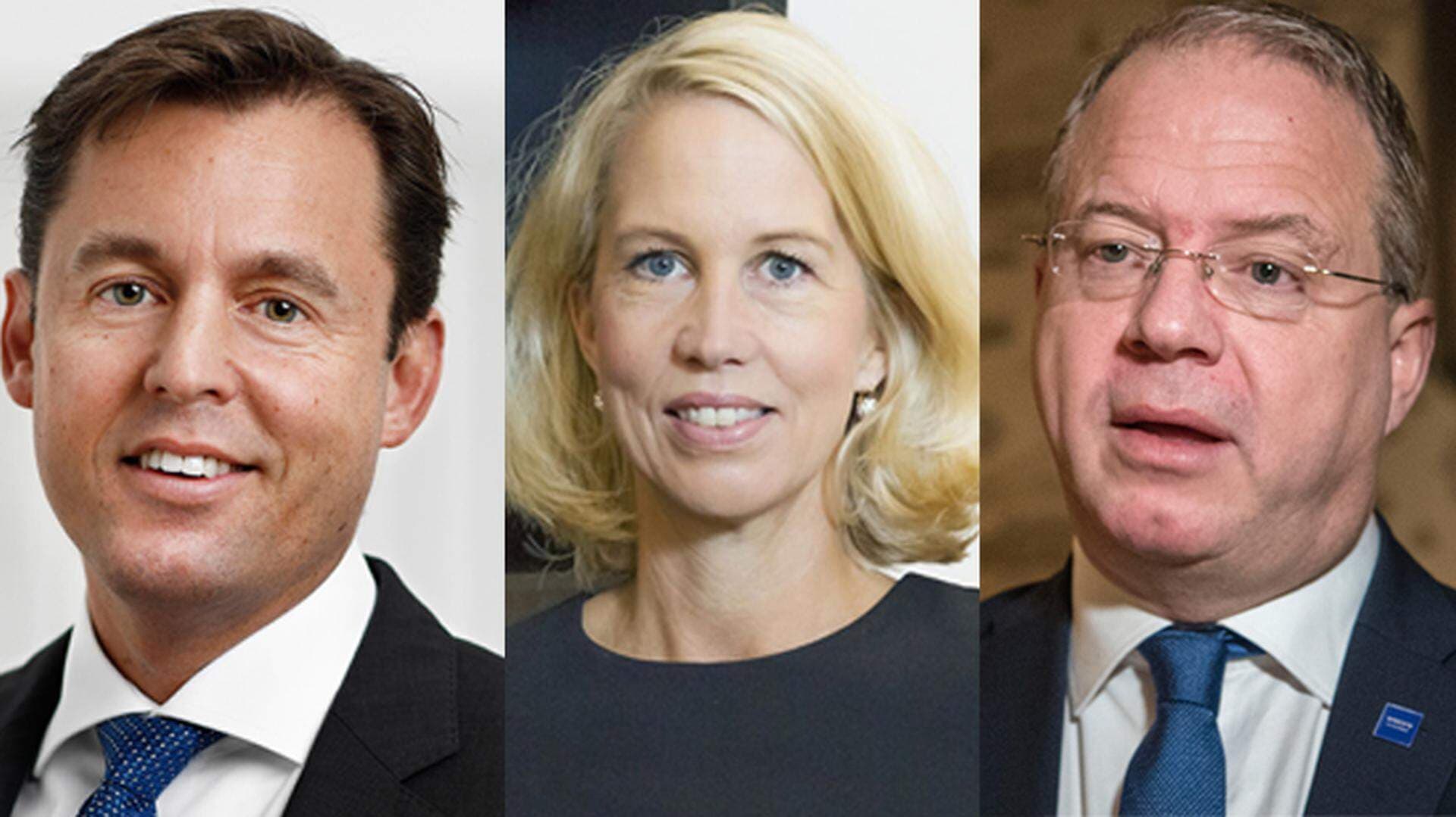 Johan Forssell, vd och koncernchef Investor, Helena Stjernholm, vd Industrivärden och Martin Lundstedt, vd och koncernchef AB Volvo.