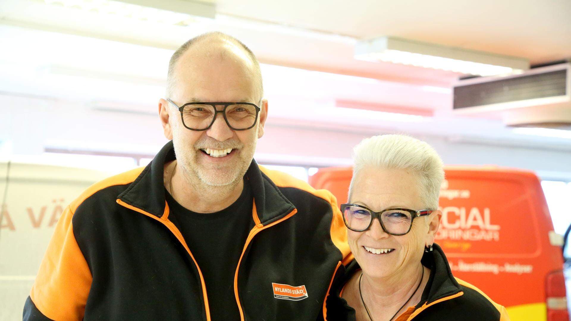 Ann-Christine Lundqvist, vd på Nylands Städ, tillsammans med sin man Jonas Lundqvist.