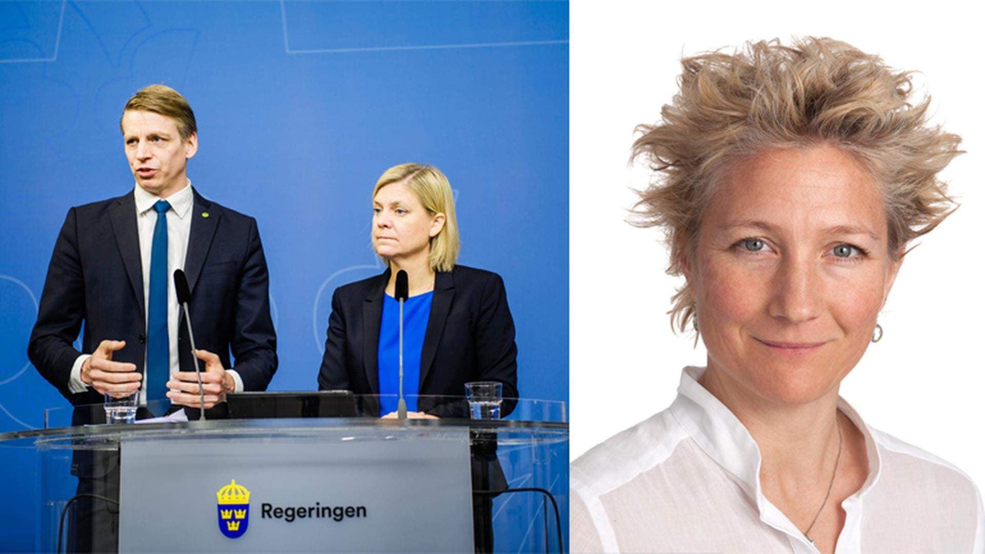 Magdalena Andersson (S), finansmarknadsminister Per Bolund (MP), Sofia Bildstein-Hagberg
