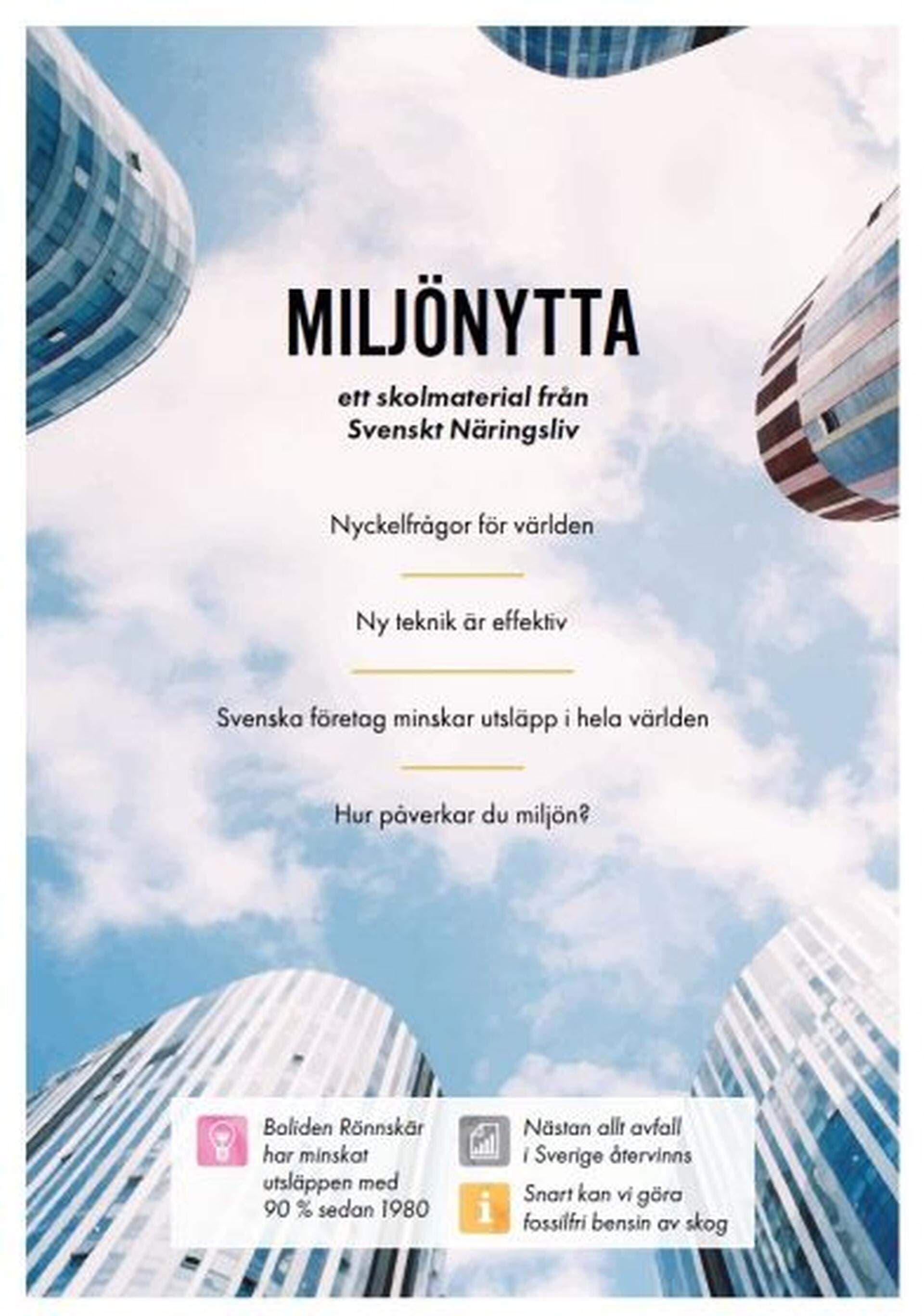 Miljönytta ett skolmaterial från Svenskt Näringsliv