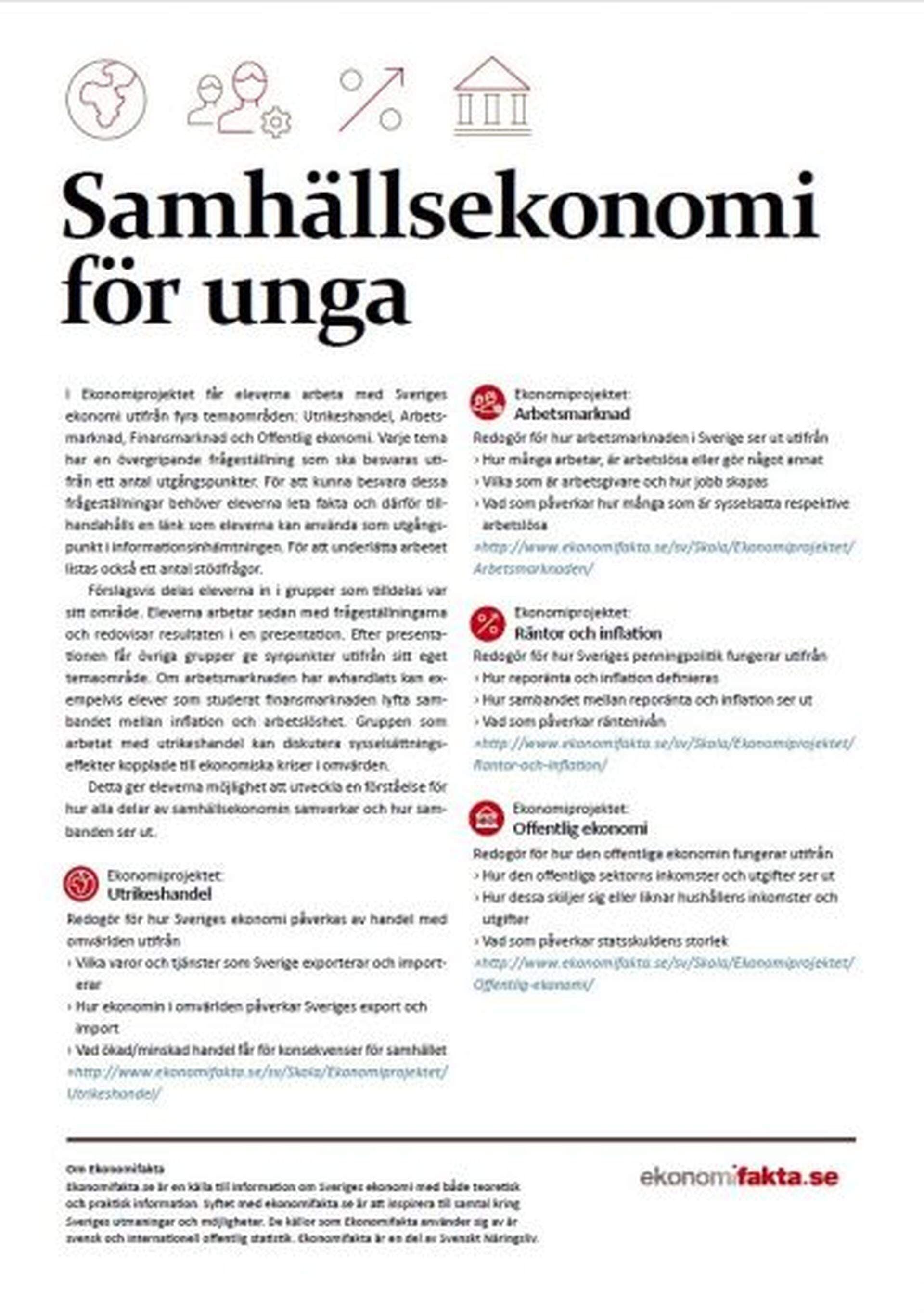 Ekonomiprojektet - samhällsekonomi för unga