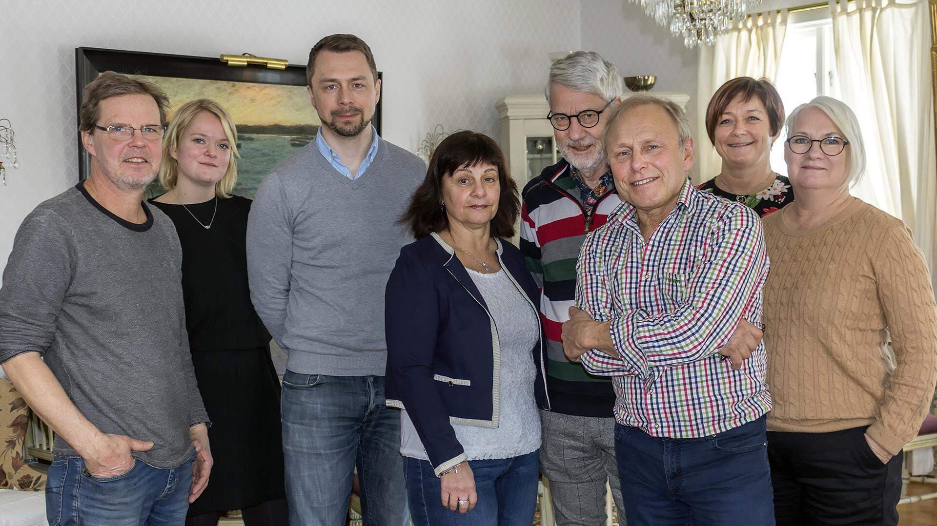 Peter Fransson, Malin Karlsson, Erik Ohlson, Teo Zickbauer, Nils Ingmar Thorell, Per Brunberg, Carina Centrén, och Anna-Lena Fransson.