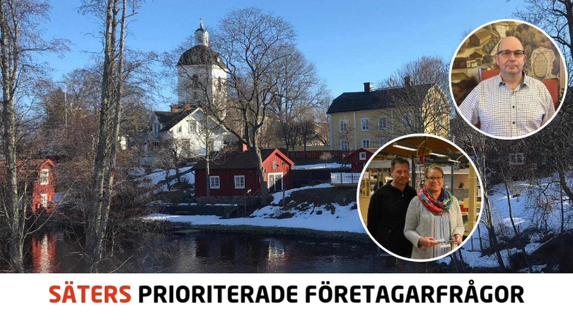 Marie-Louise och Fredrik Fjägerås, Kablego och Mats Nilsson, kommunalråd i Säters kommun