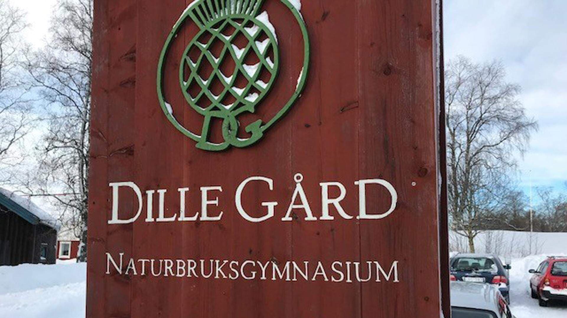 Skylt - Dille Gård - Naturbruksgymnasium