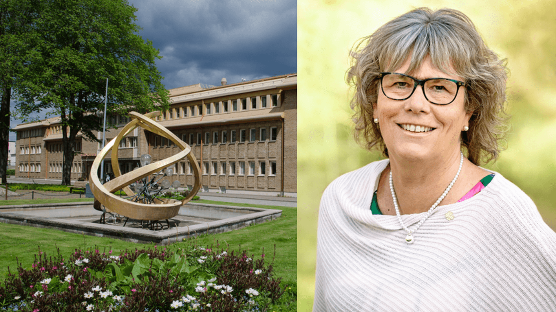 Christina Davidson och kommunhuset i Nybro