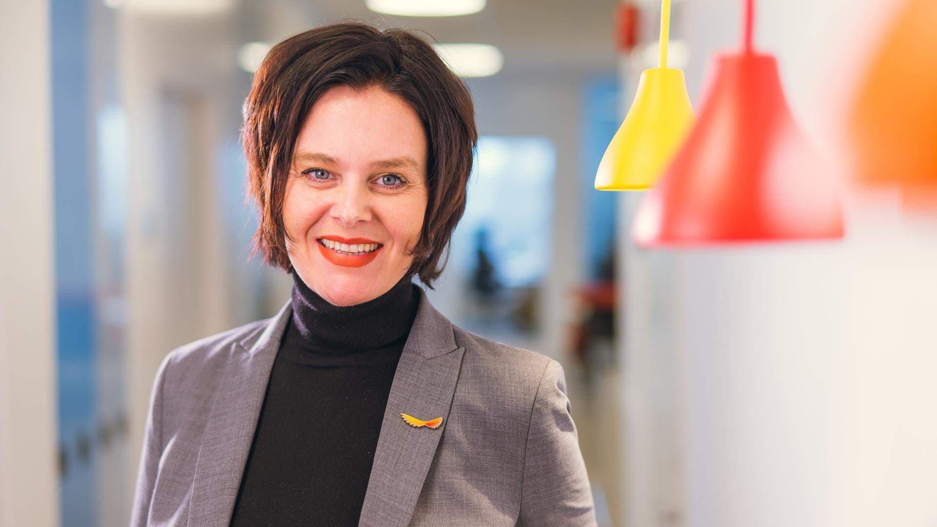 Ulrica i korridoren på SN Växjö