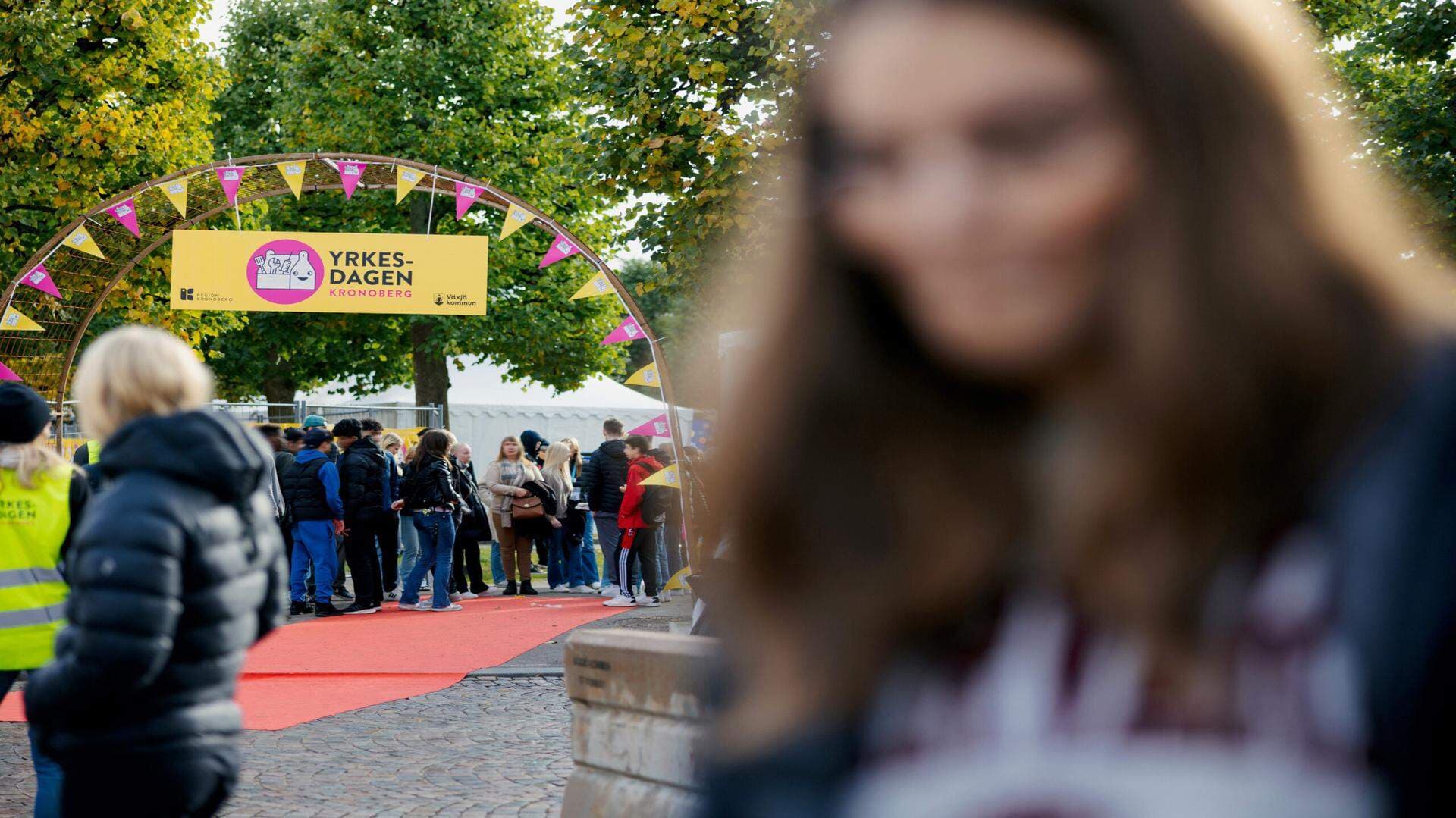 Bild på ungdomar som deltar på yrkesdagen i Kronoberg