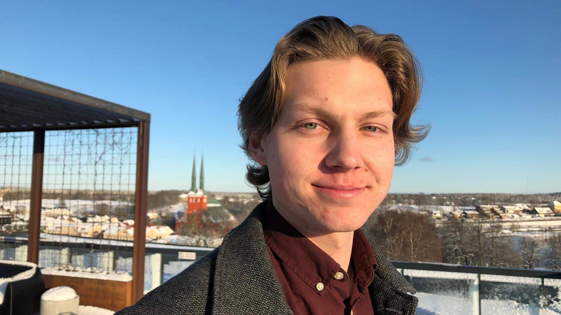 praktikant Gustav på WTC tak