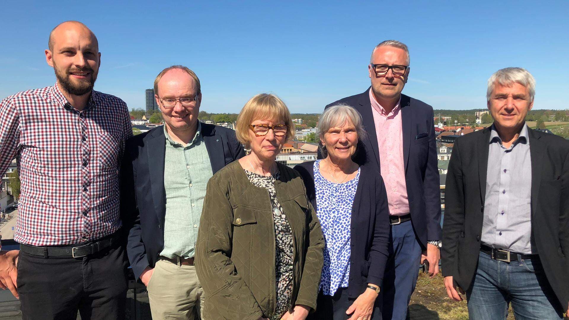 Företagare och politiker på WTC tak