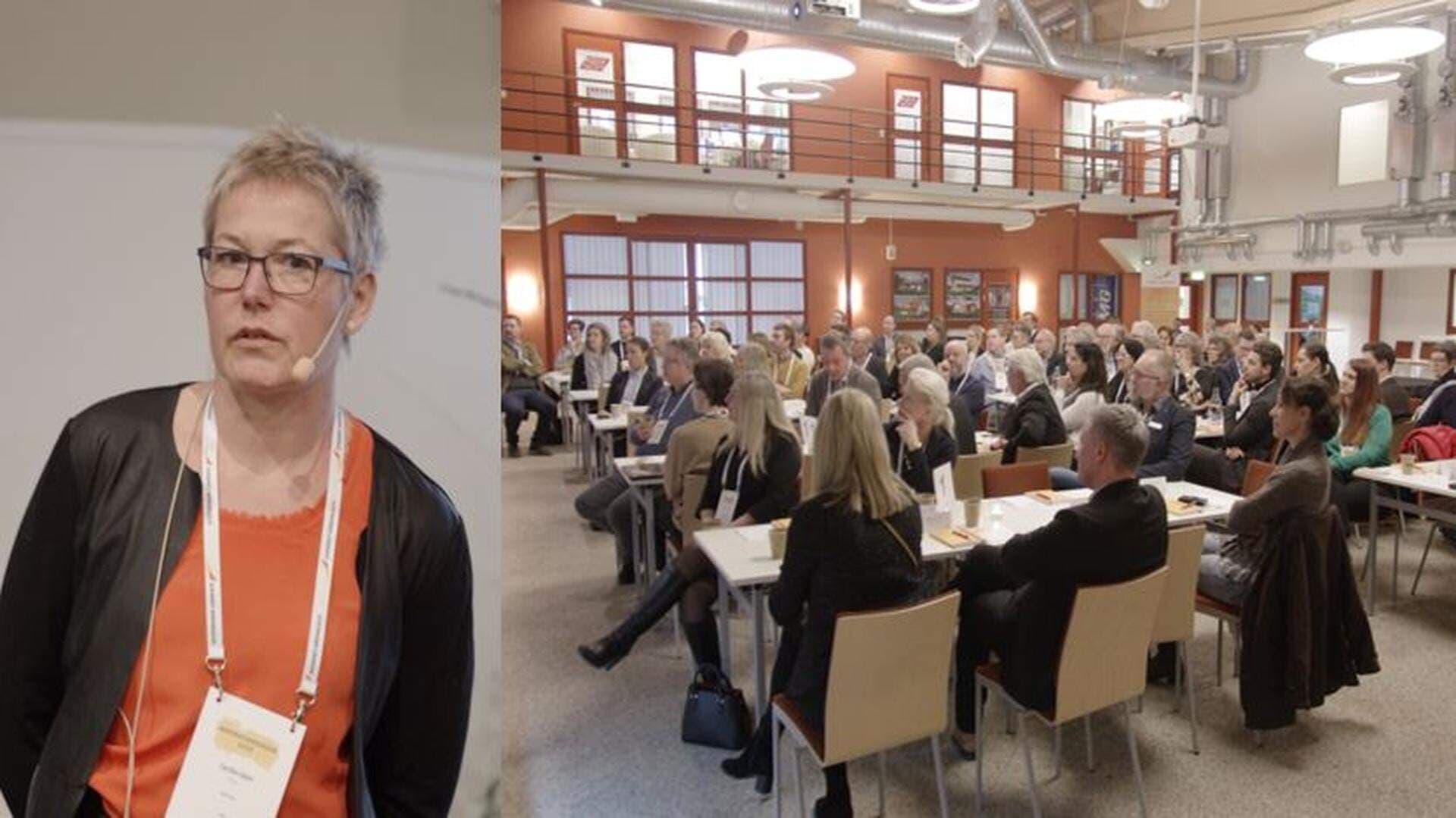 collage publik och föreläsare