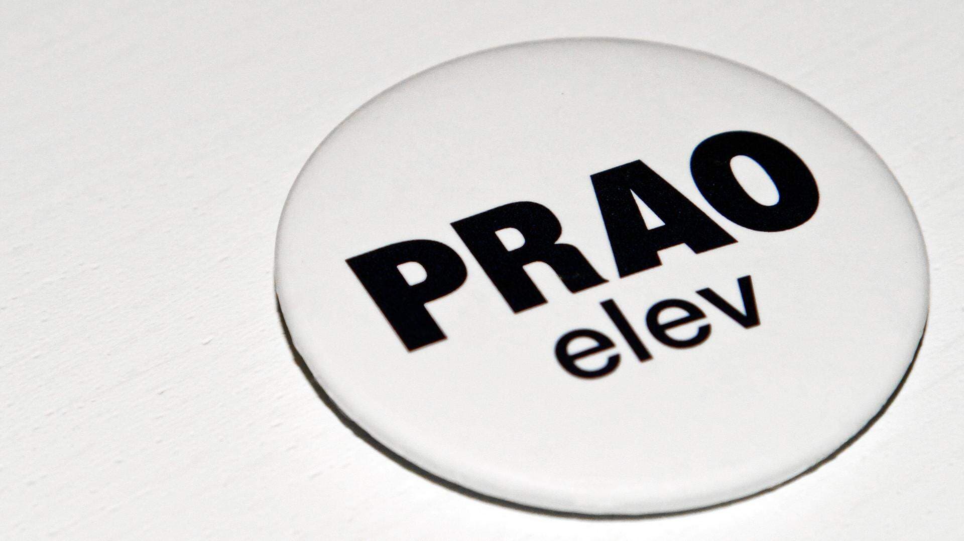 Knapp med texten PRAO elev på