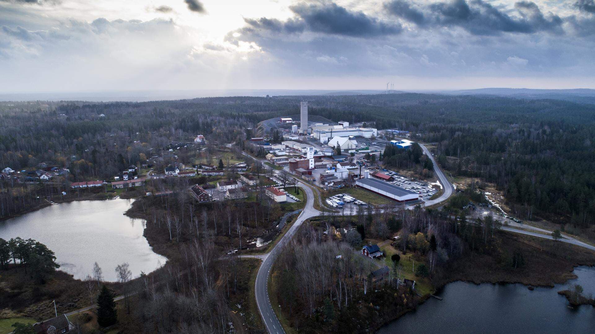 En översiktsbild över Zinkgruvan Minings anläggning i Zinkgruvan