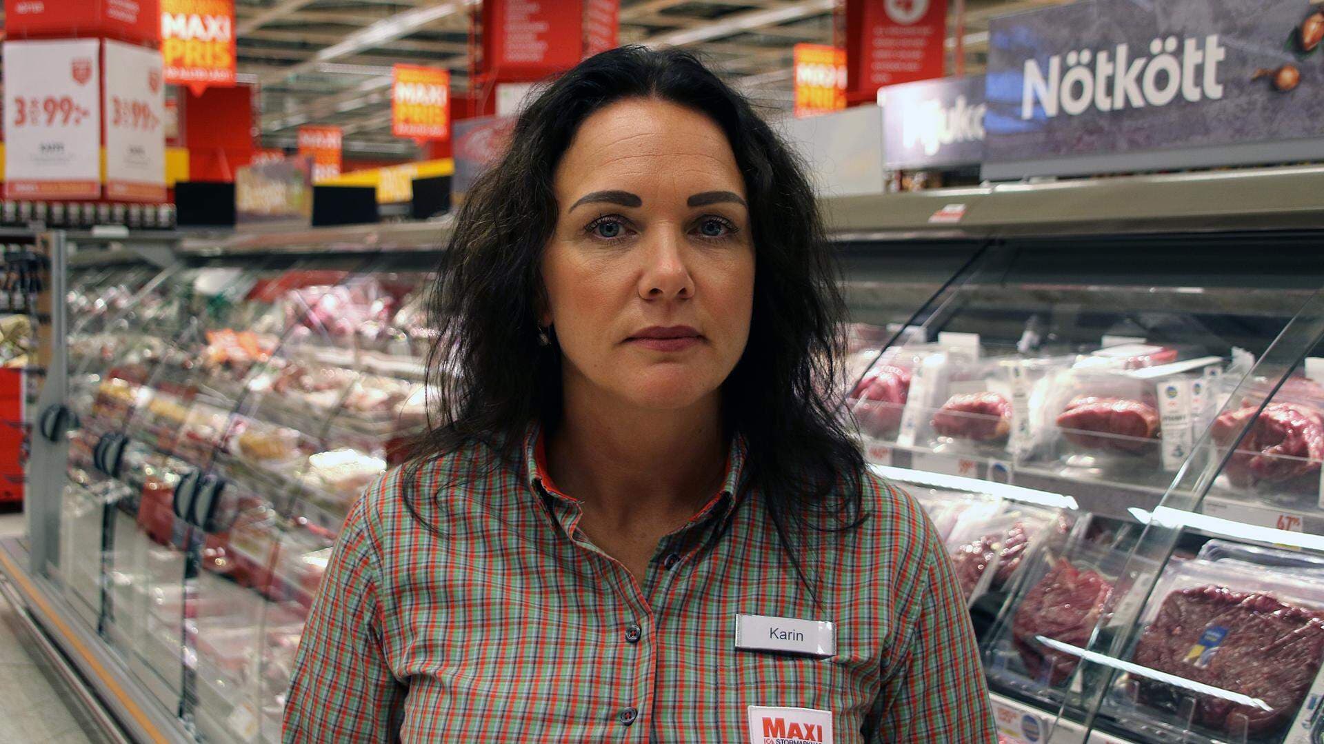 Karin Matteusson i butiken Ica Maxi