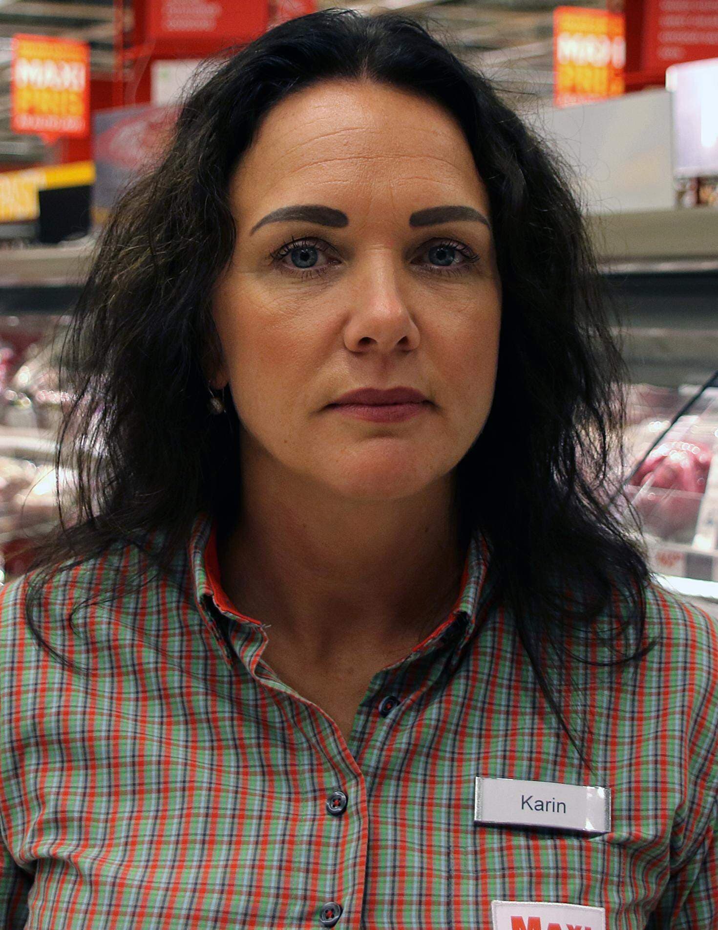 Karin Matteusson i butiken Ica Maxi